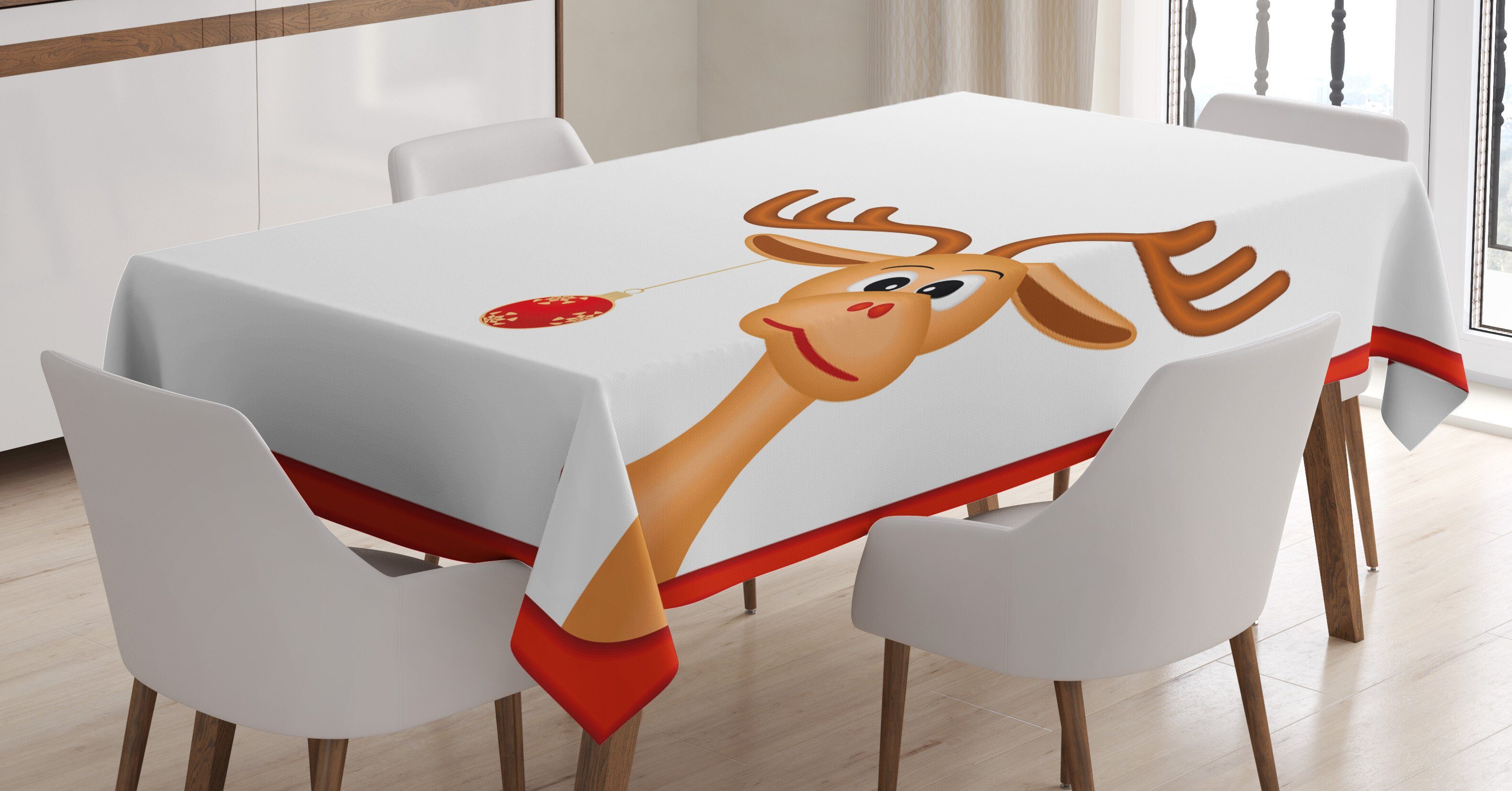 Abakuhaus Tischdecke den Farben, Bereich Farbfest Außen Klare geeignet Weihnachten Theme Reindeer Für Waschbar Weihnachten
