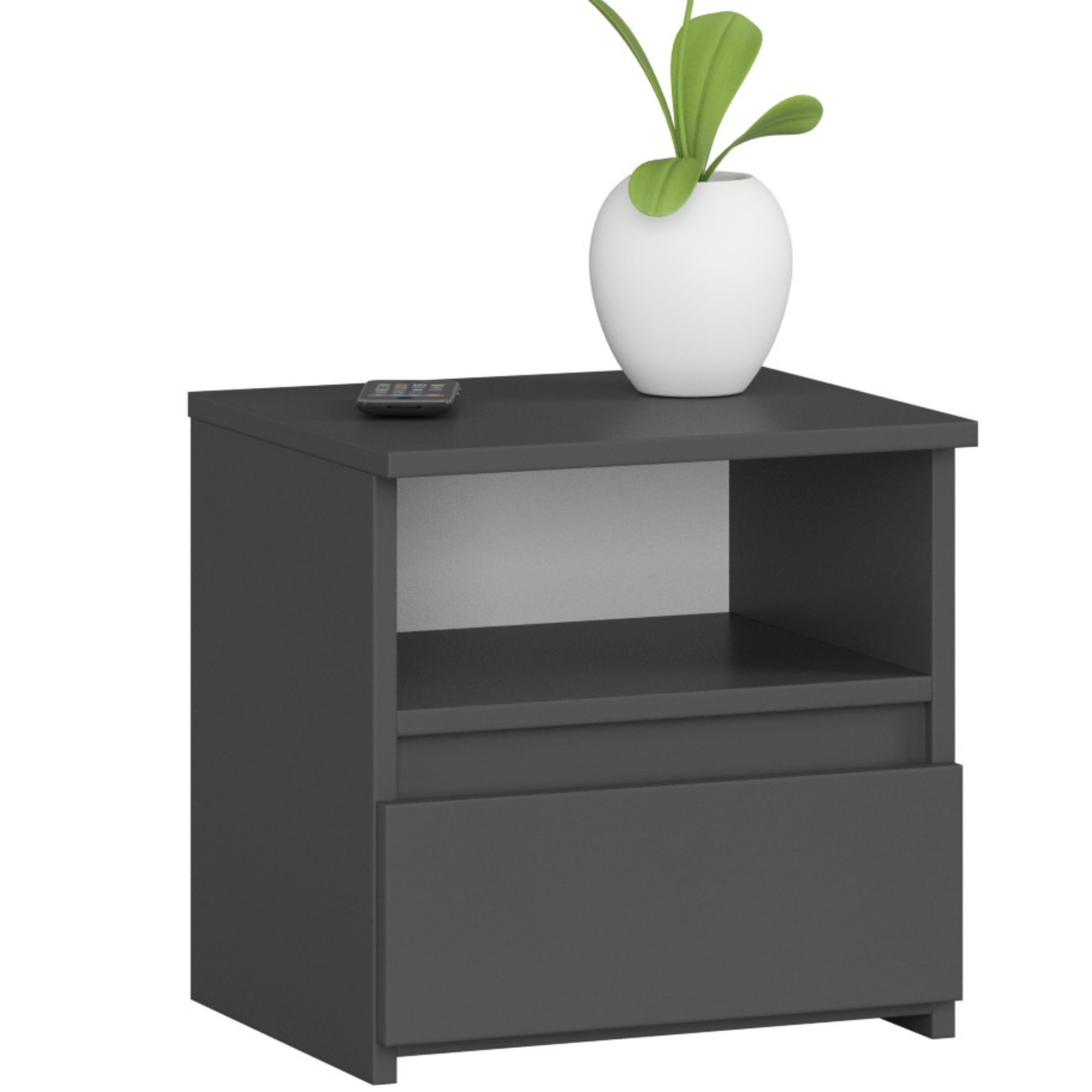 Home Collective Kommode 40 cm breit Holz Highboard Sideboard für Flur Schlafzimmer Wohnzimmer (Mehrzweckschrank Schrank schmal Kommode Schlafzimmer mit Schubladen), Kinderzimmer Organizer, 40 cm hoch mit 1 Schublade graphit