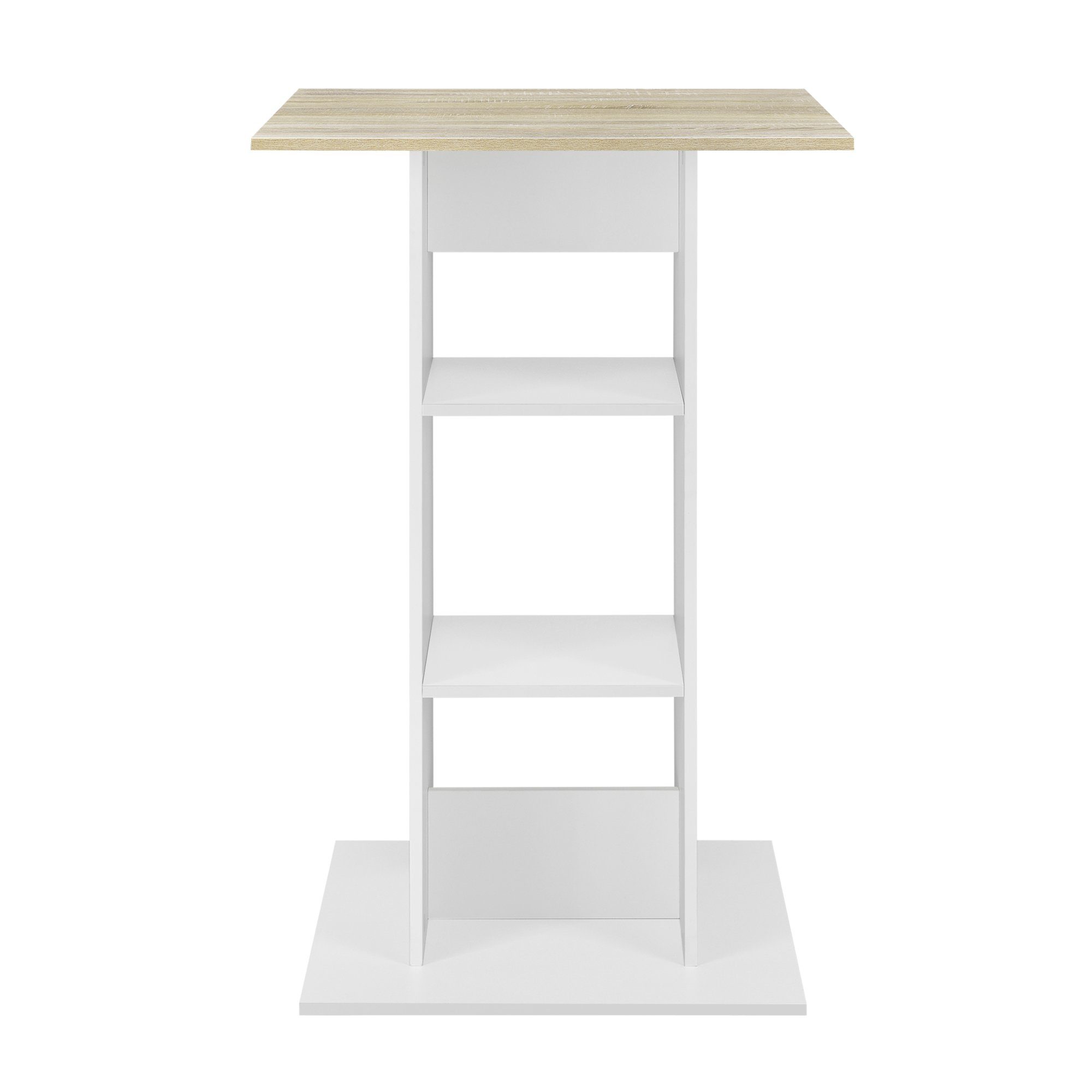 en.casa Bartisch (nur Tisch), Eiche-Optik | Weiß Eiche-Optik weiß 110x70x70cm Bartheke / »Visby«