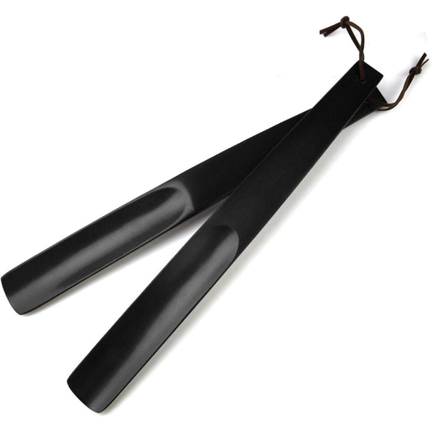 LuxusKollektion Schuhlöffel Schuhlöffel Holz Schuhanzieher lang 38cm 2er Schwarz