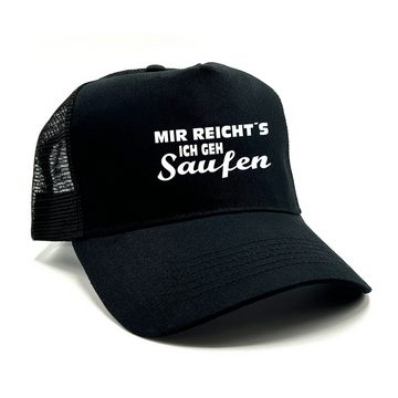 Herzbotschaft Trucker Cap Basecap mit Spruch MIR REICHT´S ICH GEH Saufen One Size durch verstellbaren Klip-Verschluss