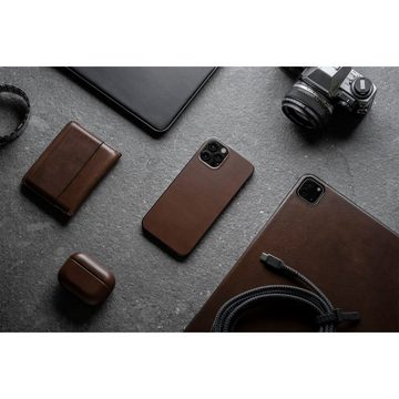 Nomad Handyhülle Nomad Leather Skin Rustic Brown für iPhone 13 Pro Max