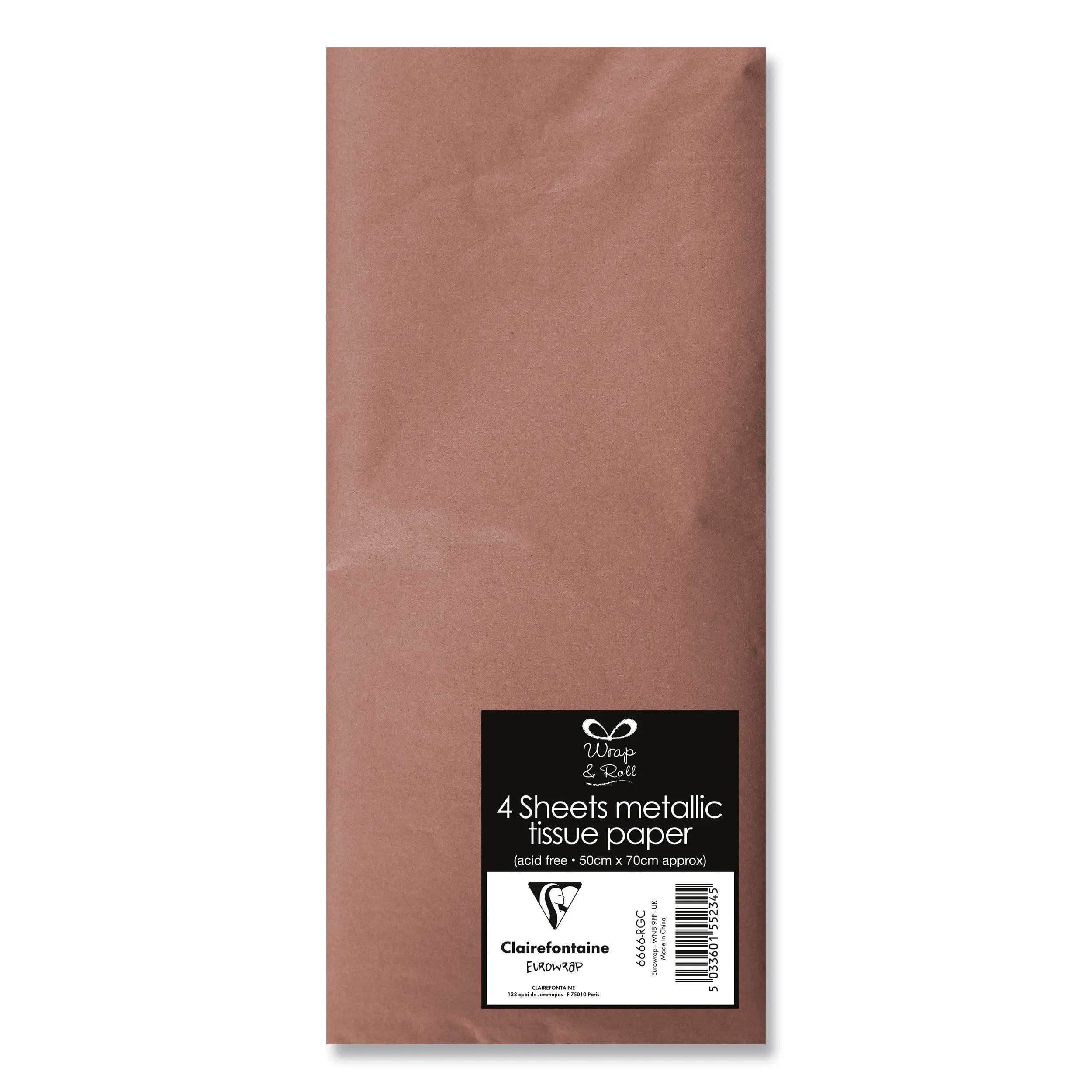 CLAIREFONTAINE Seidenpapier 12x 6Bl Seidenpapier 50x70 cm, goldrosa - 6666-RGC, MISC