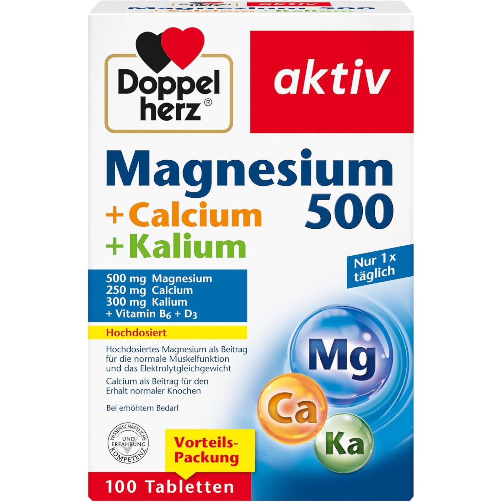 Doppelherz Doppelherz Magnesium 500 + Calcium + Kalium 100 St Kapseln