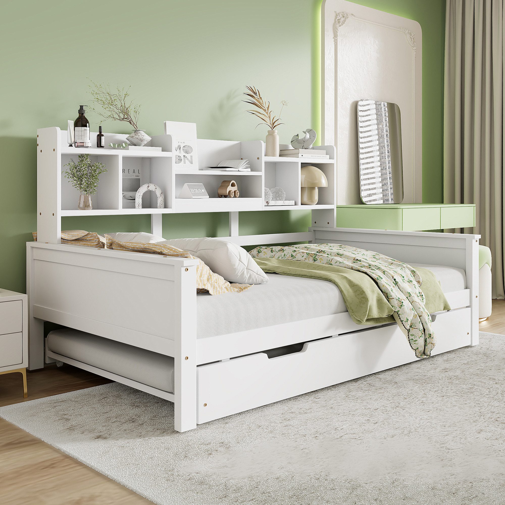 STILVORA Schlafsofa 90×200 Jugendbett mit Stauraum & Lattenrost,Bettgestell günstig online kaufen