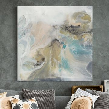 Bilderdepot24 Leinwandbild Abstrakt Modern Gezeiten Strandgut creme beige Bild auf Leinwand XXL, Bild auf Leinwand; Leinwanddruck in vielen Größen