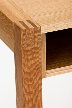 Woodman Schreibtisch New, mit offenem Regal und Schublade, Holzfurnier aus Eiche