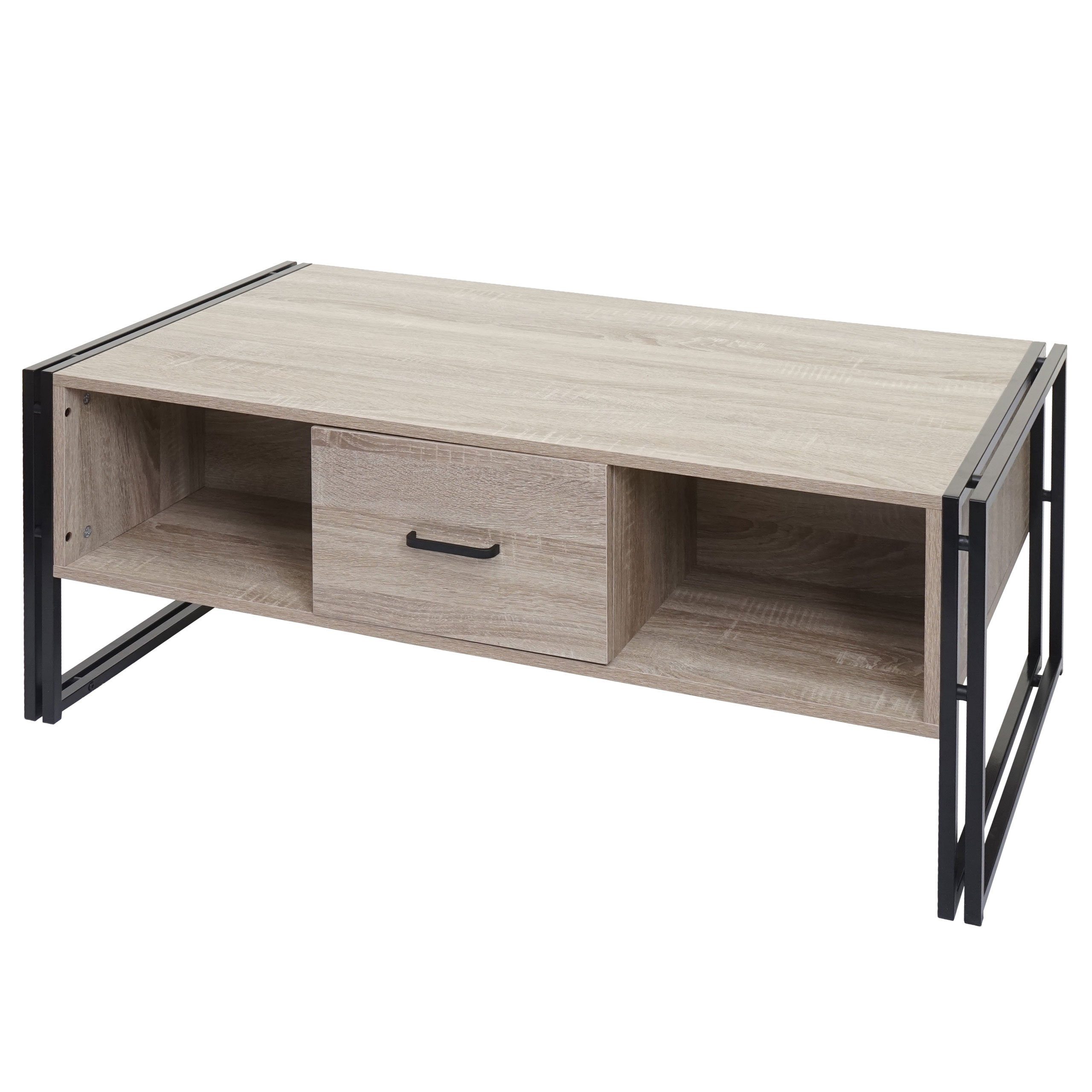 MCW Couchtisch MCW-A27b-C, Oberfläche und Innenflächen mit 3D-Struktur, modern Eiche-Optik | Eiche-Optik braun | Couchtische