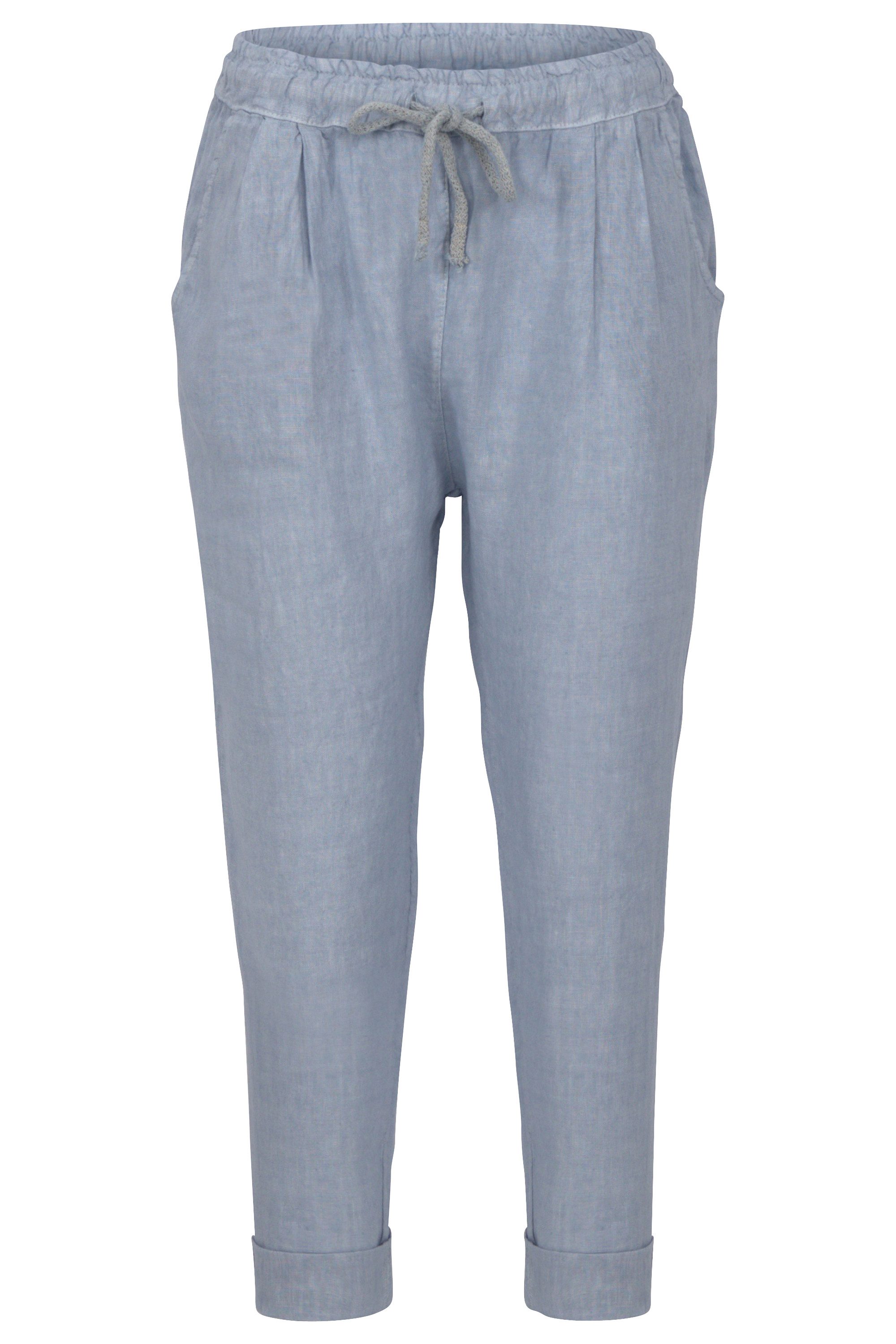 Leinenhose malito Damen Hose aus Leinen, Stoffhose in Unifarben, Freizeithose