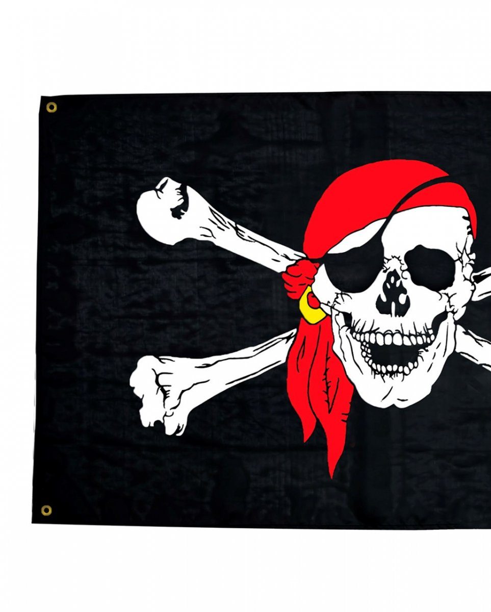 Totenkopf Horror-Shop cm mit 130x80 Piratenflagge Dekofigur