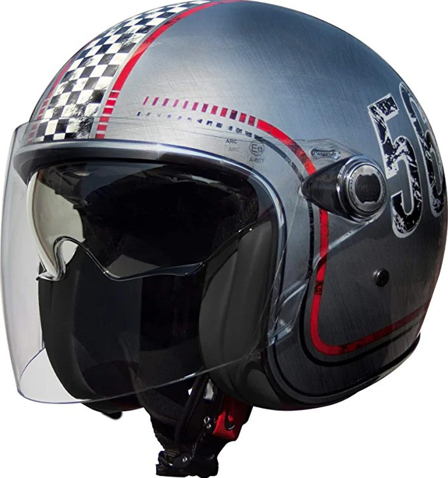 Premier Helmets Motorradhelm Premier Vangarde FL Chromed O. S. i/Rosso