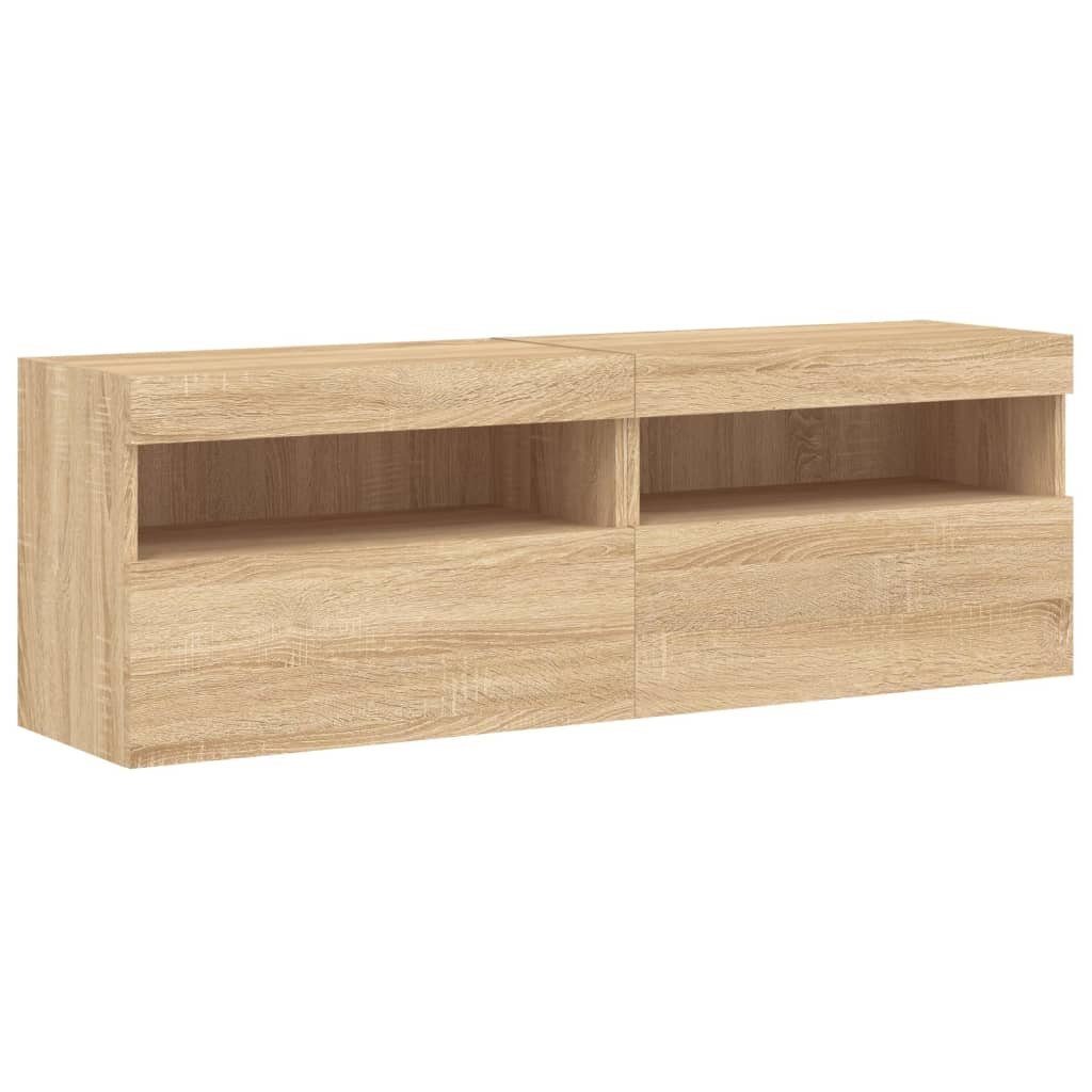 vidaXL TV-Wand TV-Wandschränke mit LED-Leuchten 2 günstig online kaufen
