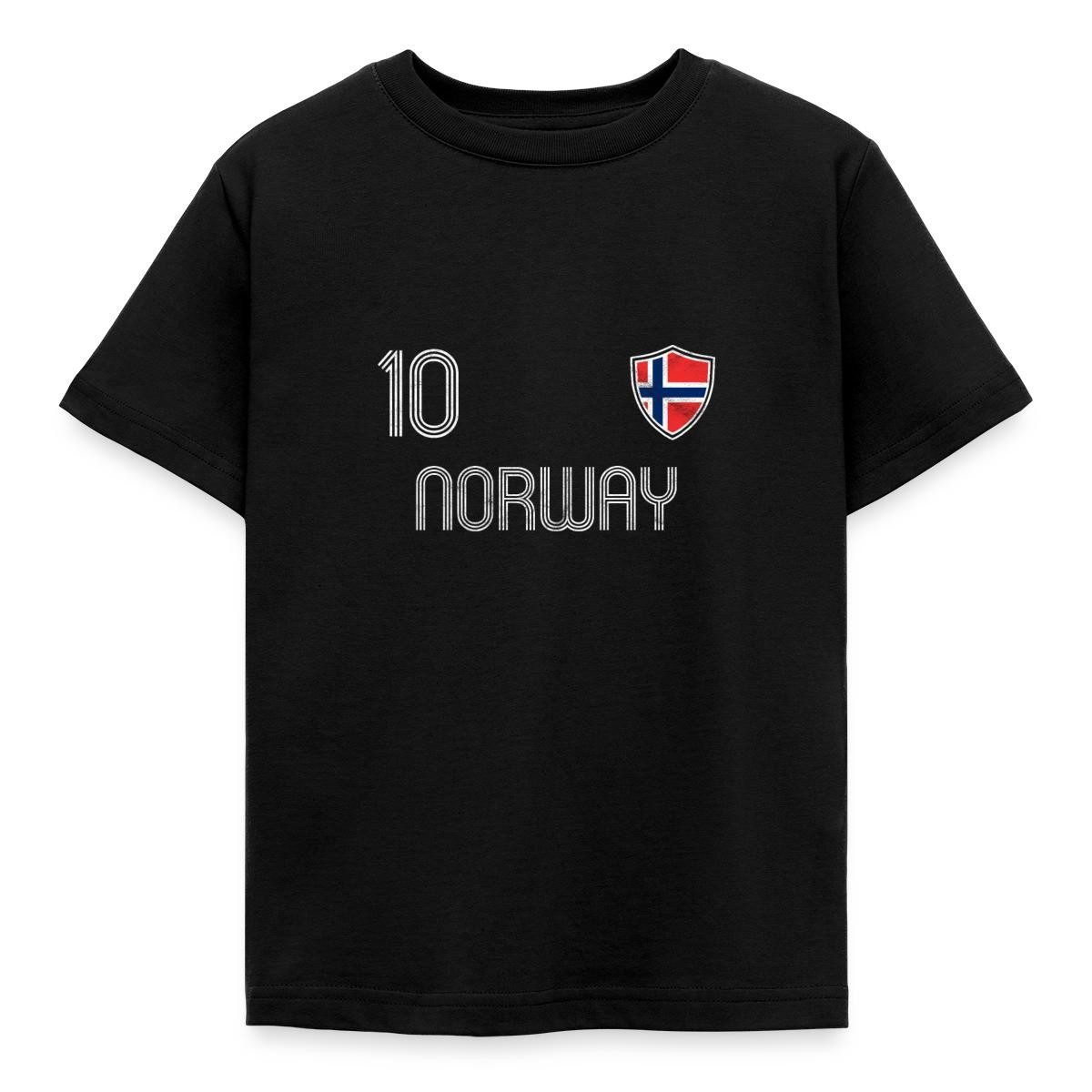 Spreadshirt T-Shirt Norwegen Trikot, Norwegen Fußball Flagge Kinder T-Shirt (1-tlg)
