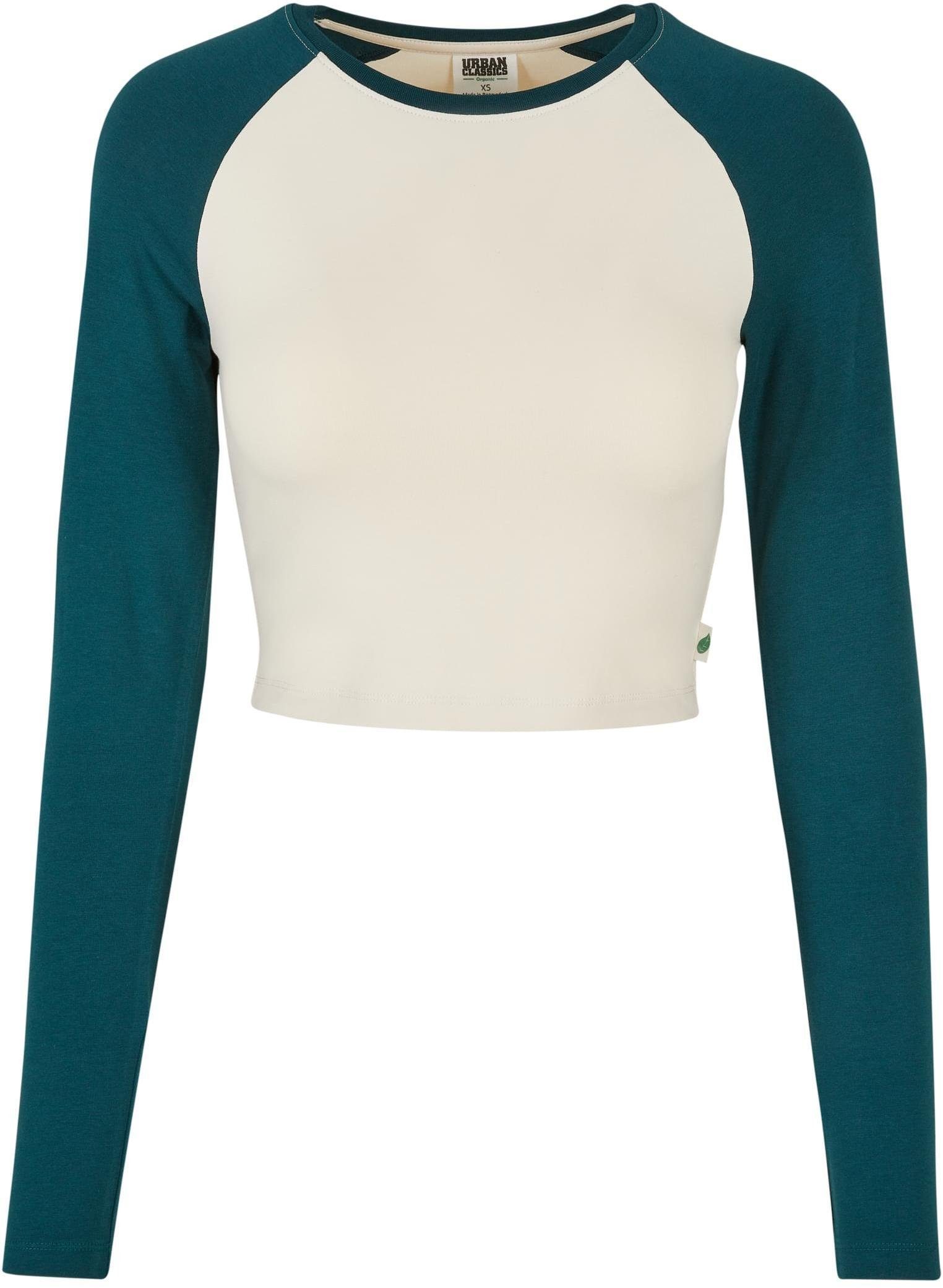 URBAN CLASSICS Longsleeve Ladies Organic Cropped Retro Baseball Longsleeve
