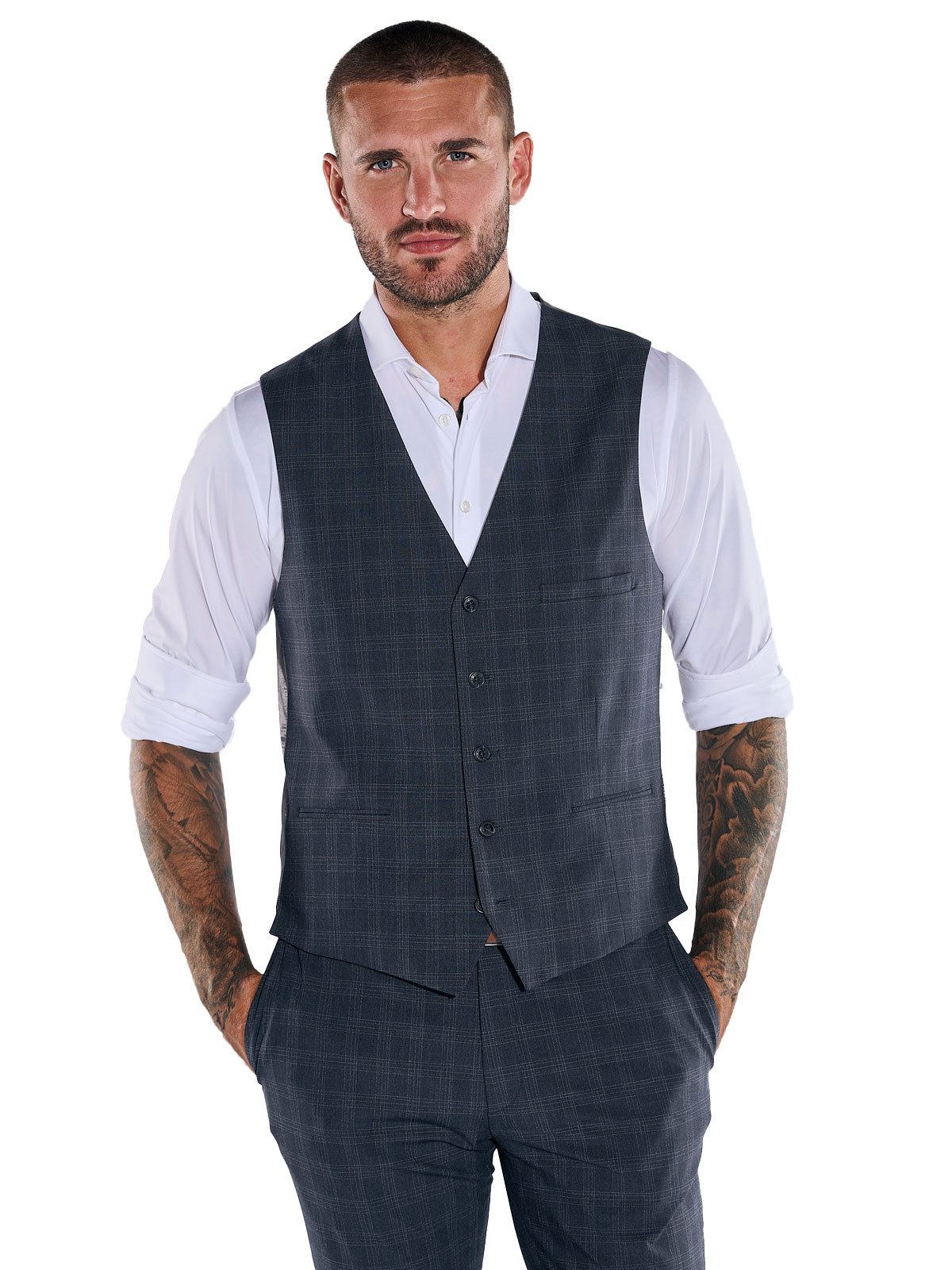 emilio adani Anzugweste Herren Sakko-Weste slim fit, Indigoblau günstig online kaufen