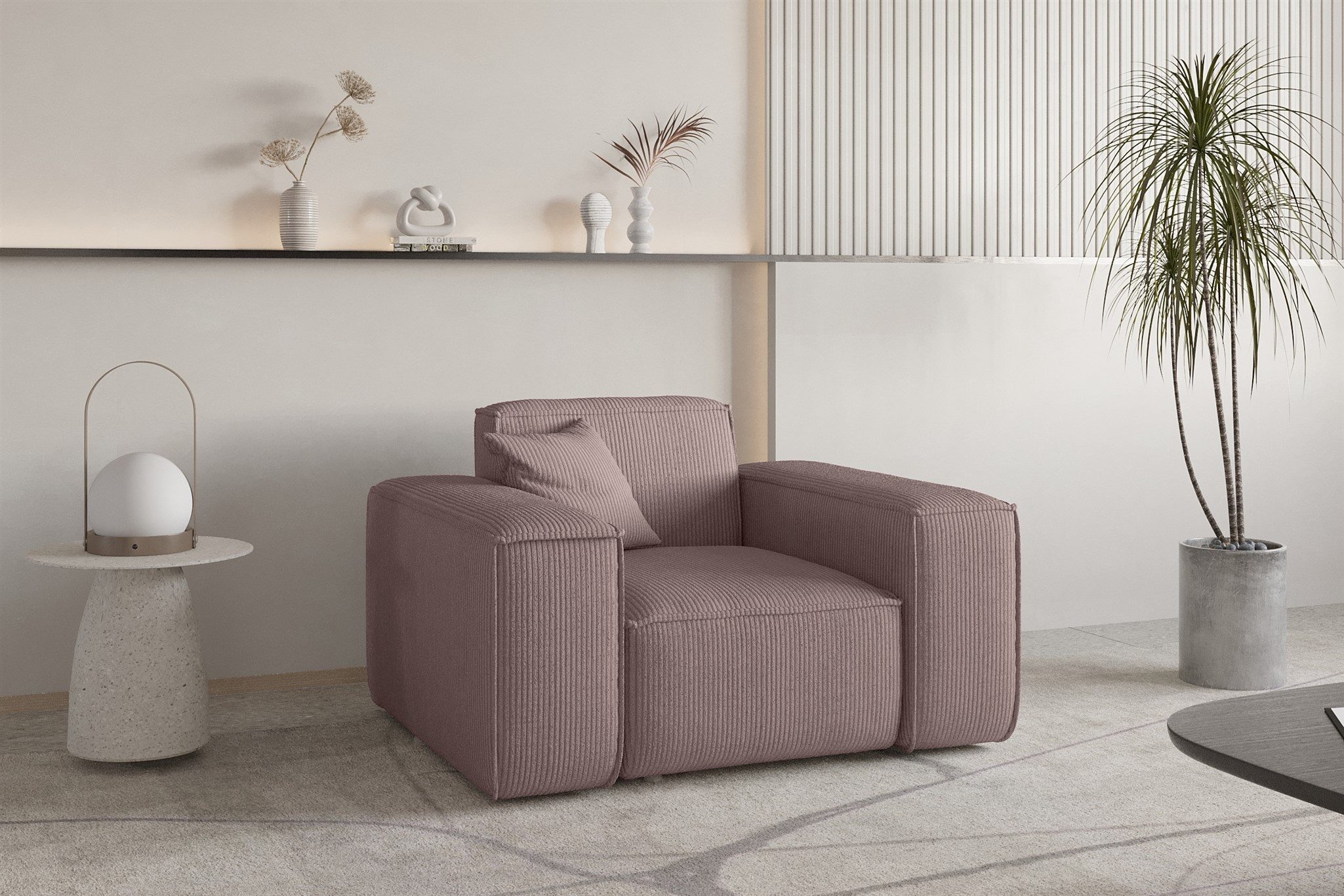 Fun Möbel Sessel Designersessel CELES PREMIUM in Stoff Scala (auch im Set erhältlich, inkl. 1 x Zierkissen), Rundumbezug