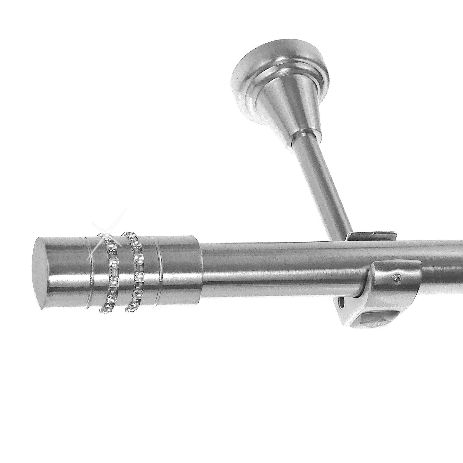 BASIT Gardinenstange Edelstahloptik 20mm mit Wandträgern 120 cm E80, Ø 20 m günstig online kaufen