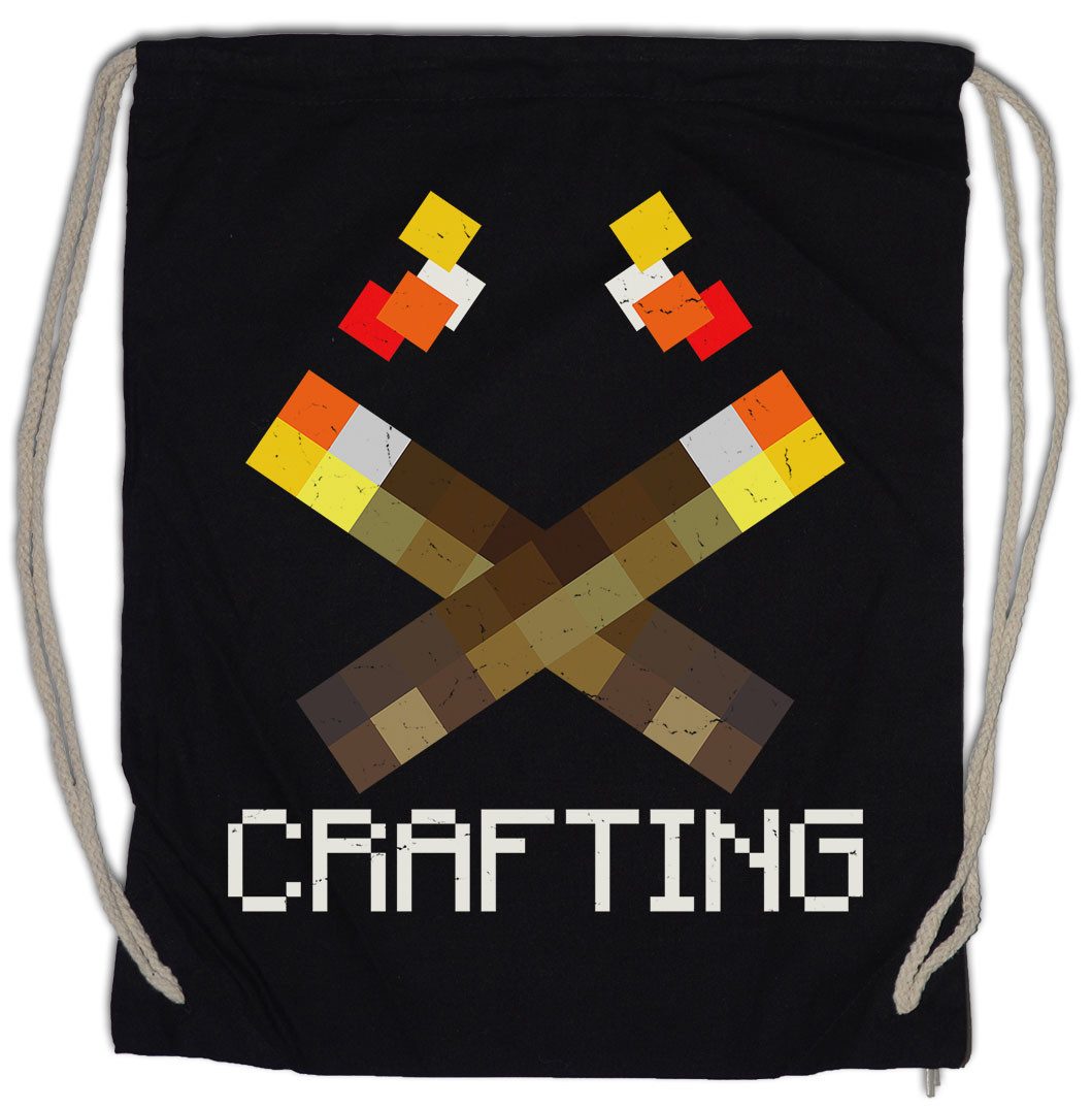 Urban Backwoods Turnbeutel Mine Torches Turnbeutel Games Gaming Craft Nerd Freak Crafting Fan (1-tlg), Game Geek Nerd Creeper