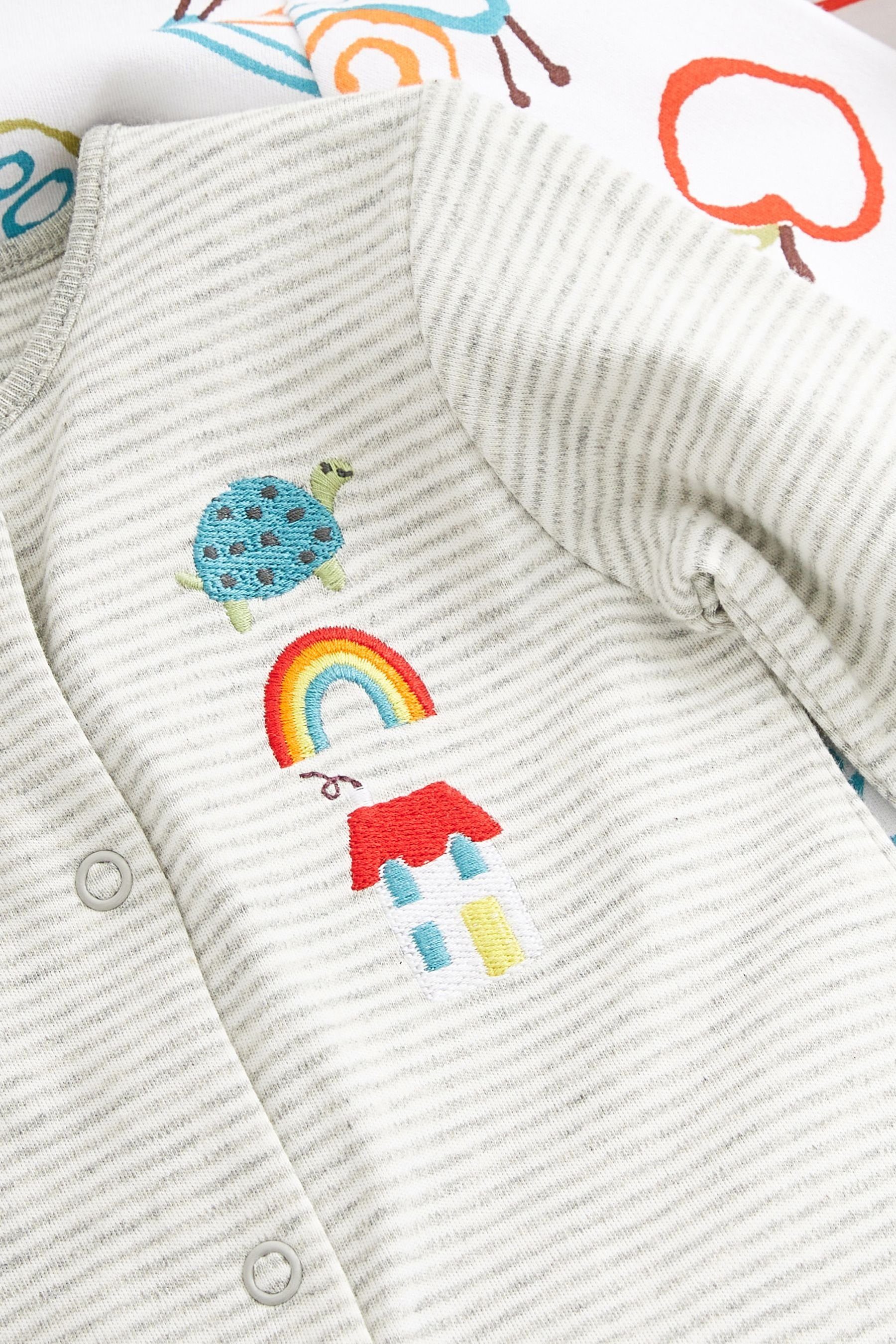 Babyschlafanzüge Baumwolle 3er-Pack Schlafoverall aus (3-tlg) Next