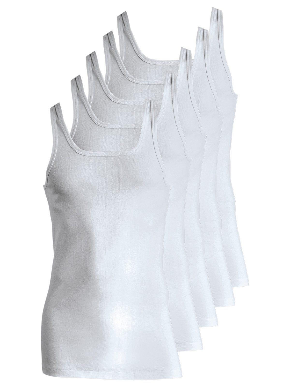 SCHÖLLER Damen Achselhemd 2er Pack – 100% Baumwolle Feinripp, Größe 50, Weiß