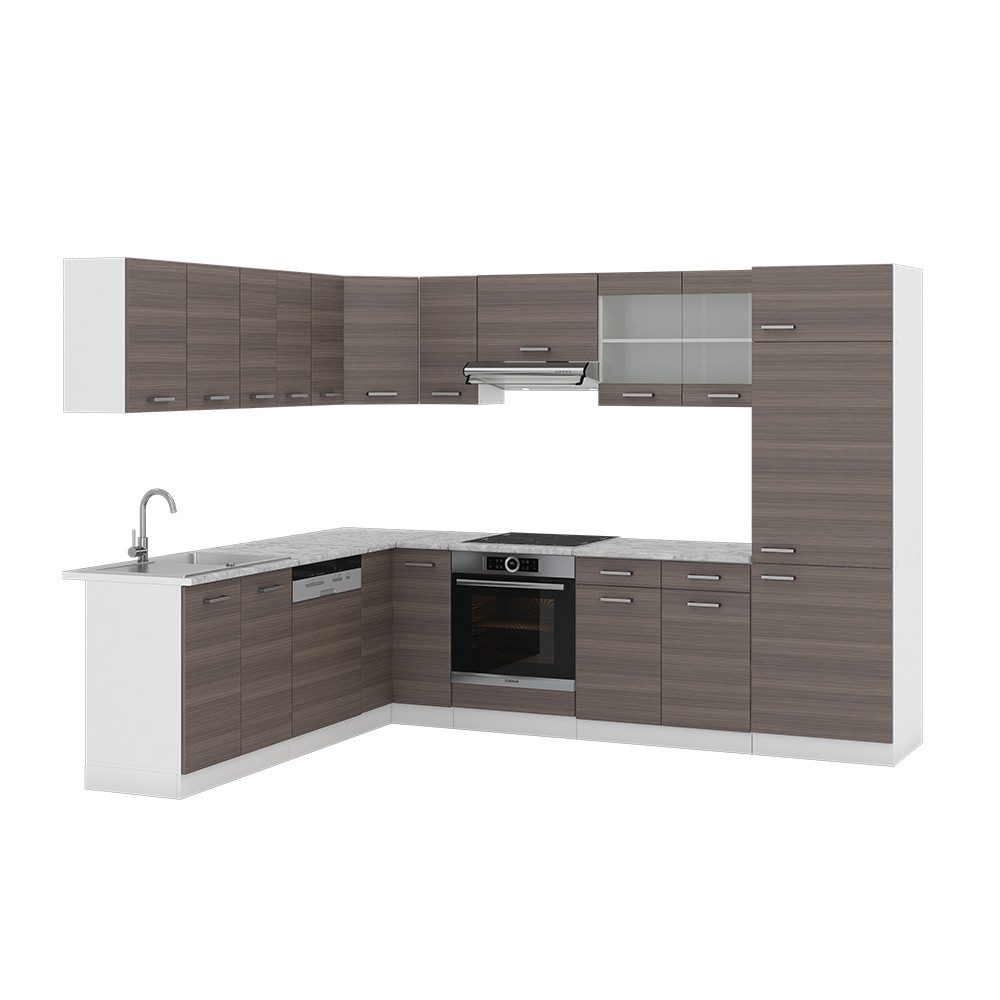 Vicco Küchenzeile R-Line, Rot/Anthrazit, 200 cm, günstig online kaufen