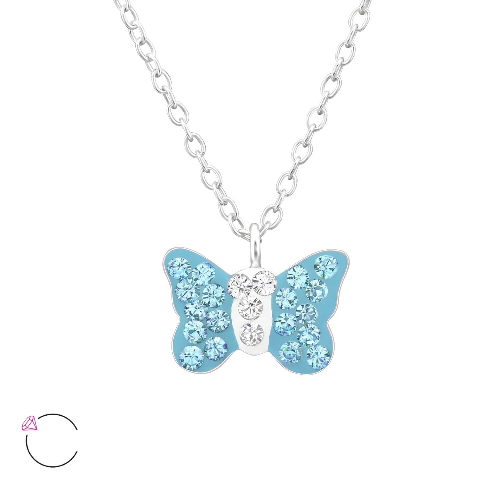 Monkimau Silberkette Schmetterling Kinder Halskette 925 Silber Geschenk, Hypoallergen