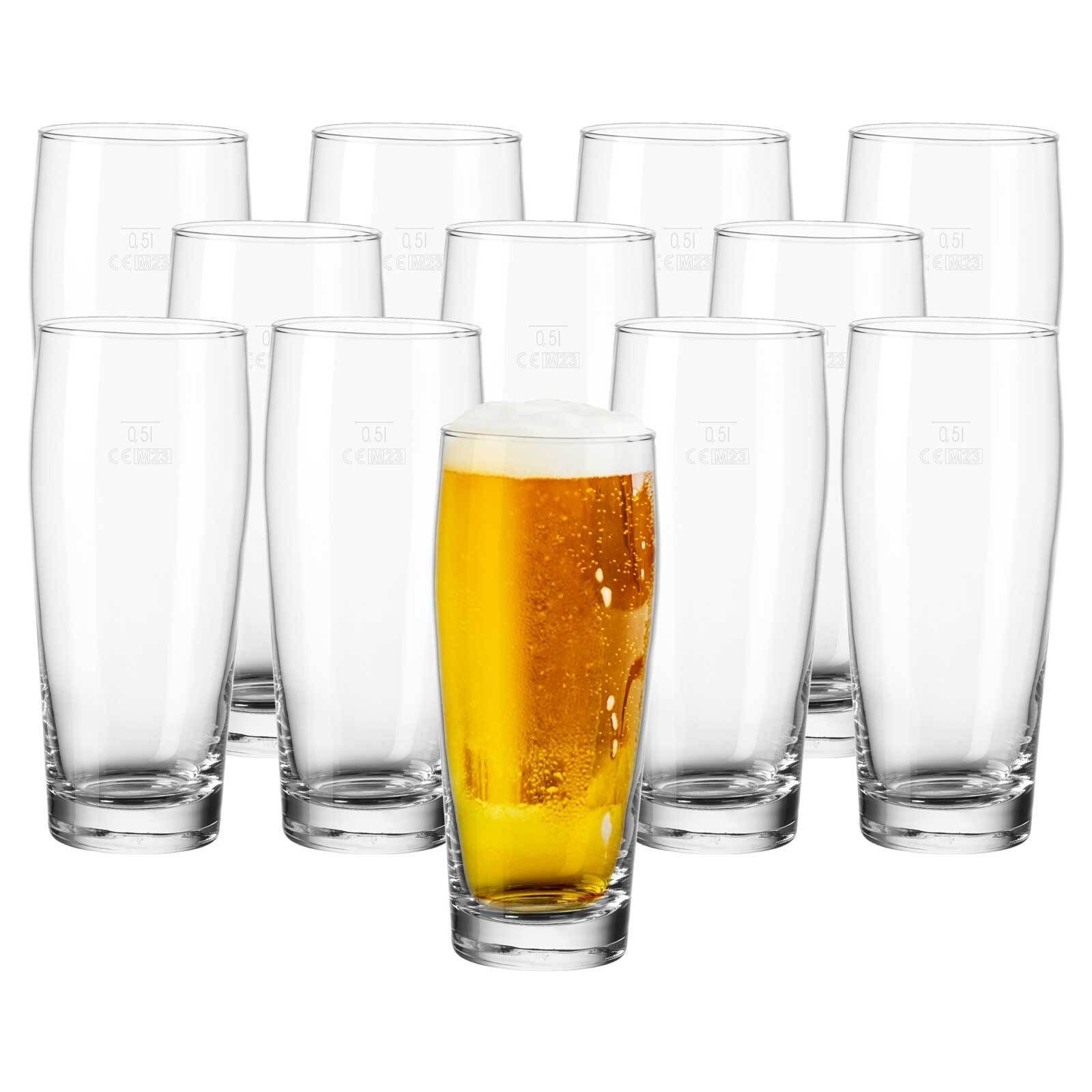 Pasabahce Bierglas Jubilee Willi Becher geeicht 0,5 l 12er Set, 12-tlg., Glas