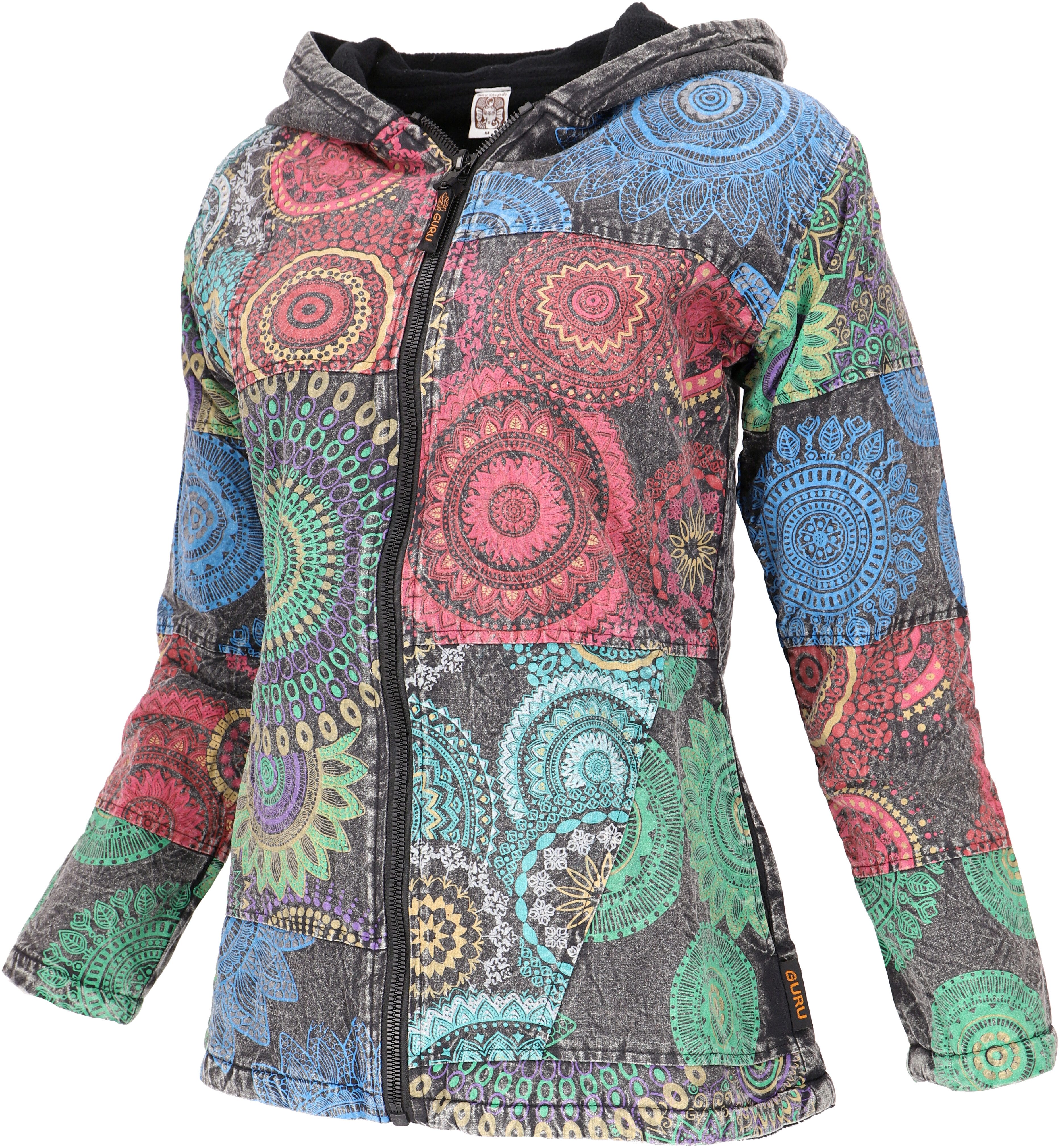 Guru-Shop Langjacke Boho Hippie chic Jacke, warm gefütterte.. alternative Bekleidung