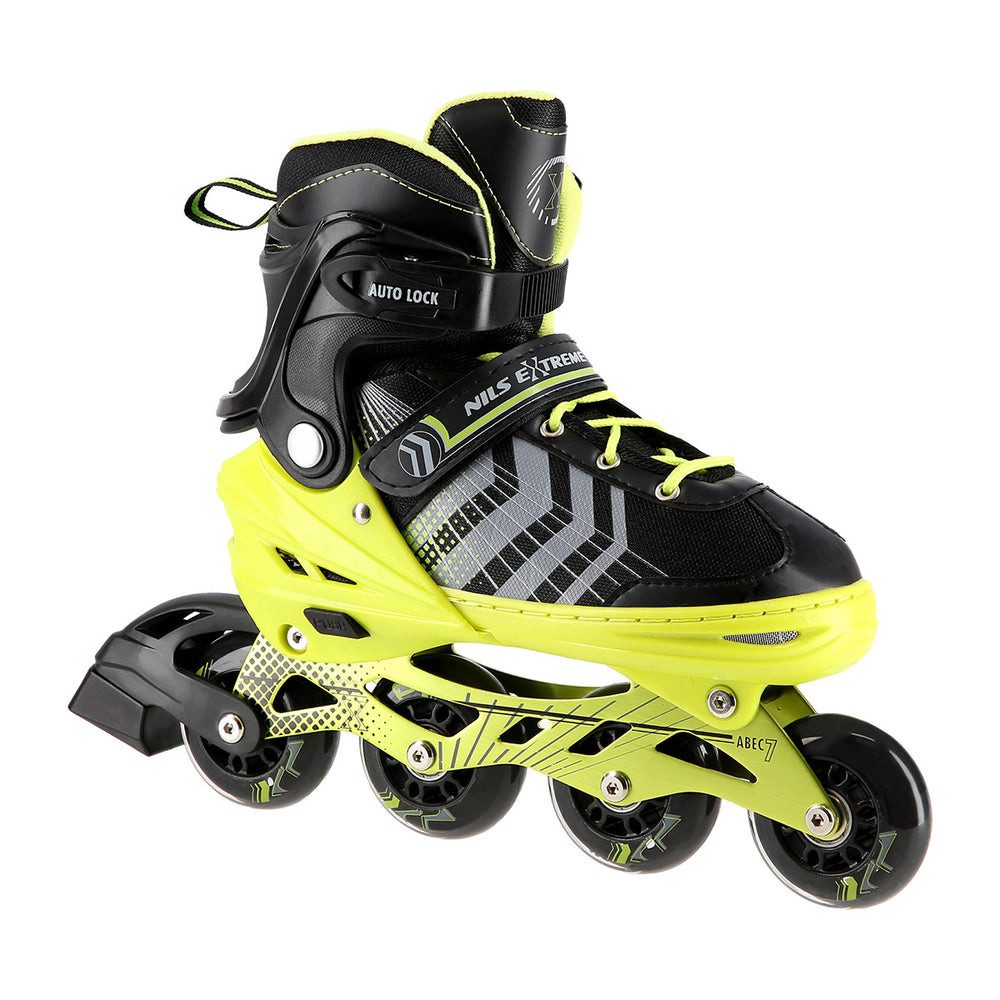 NILS EXTREME Inlineskates Kinderinliner Rollschuhe Schlittschuhe, (Spar-Set, 2-St., 34-38), 4-in-1, größenverstellbar, ABEC 7, Alu-Schiene