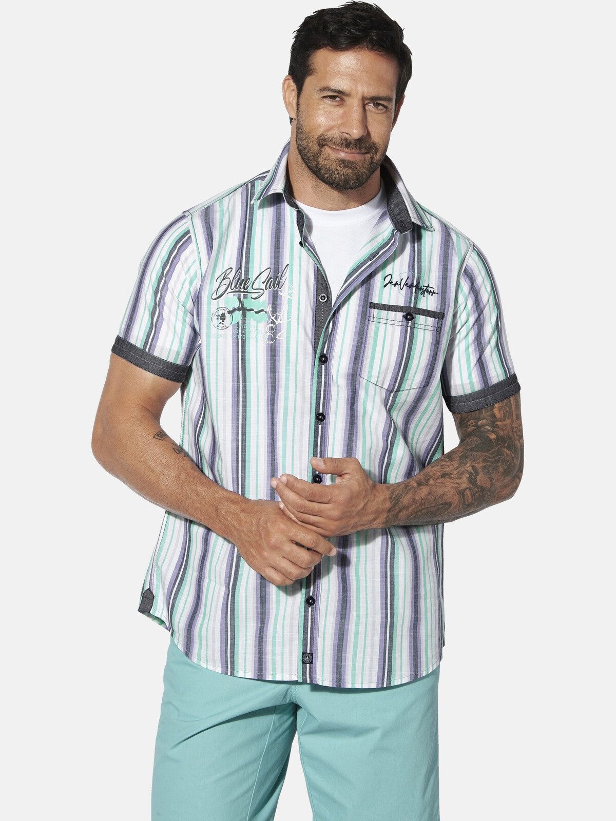 Jan Vanderstorm Kurzarmhemd SVENHART in Leinenoptik günstig online kaufen