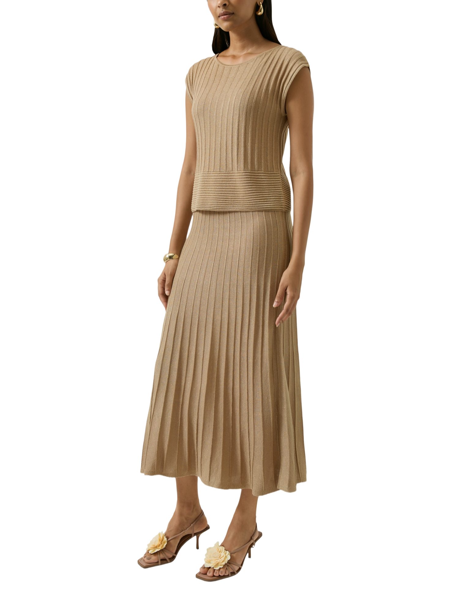 s.Oliver BLACK LABEL Partykleid natur,Casual,Viskose,Gestreift,U-Boot,Ärmellos,Regular Fit – Bild 4 von 4