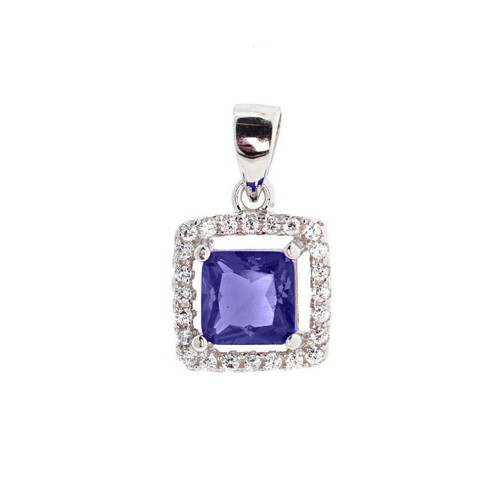 Golders Kettenanhänger Anhänger aus 925 Silber mit Zirkonia in 4 Farben (1-tlg), 925 Sterling Silber Silberschmuck für Damen