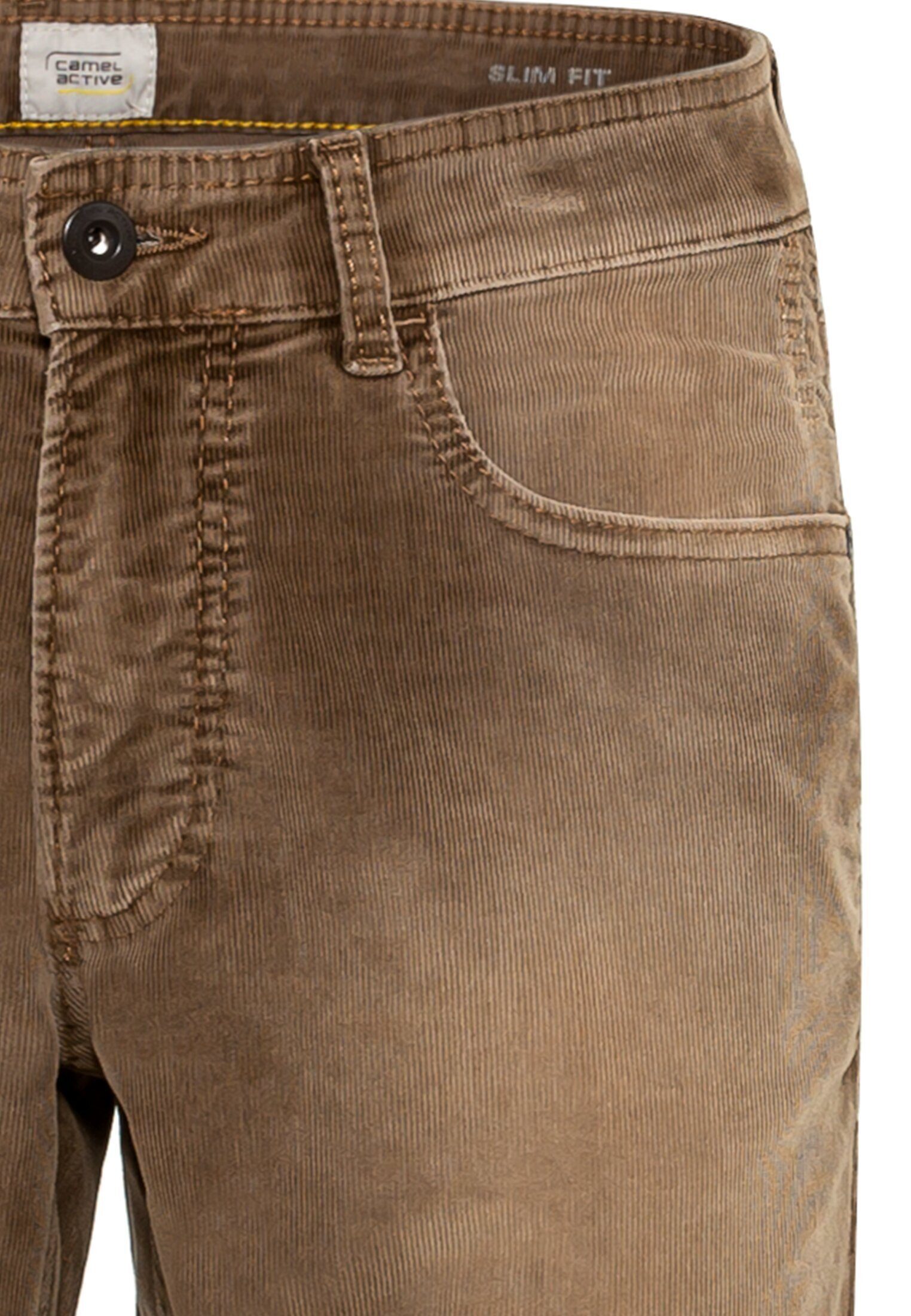 Braun 5-Pocket-Jeans active Fit Cordhose camel Slim