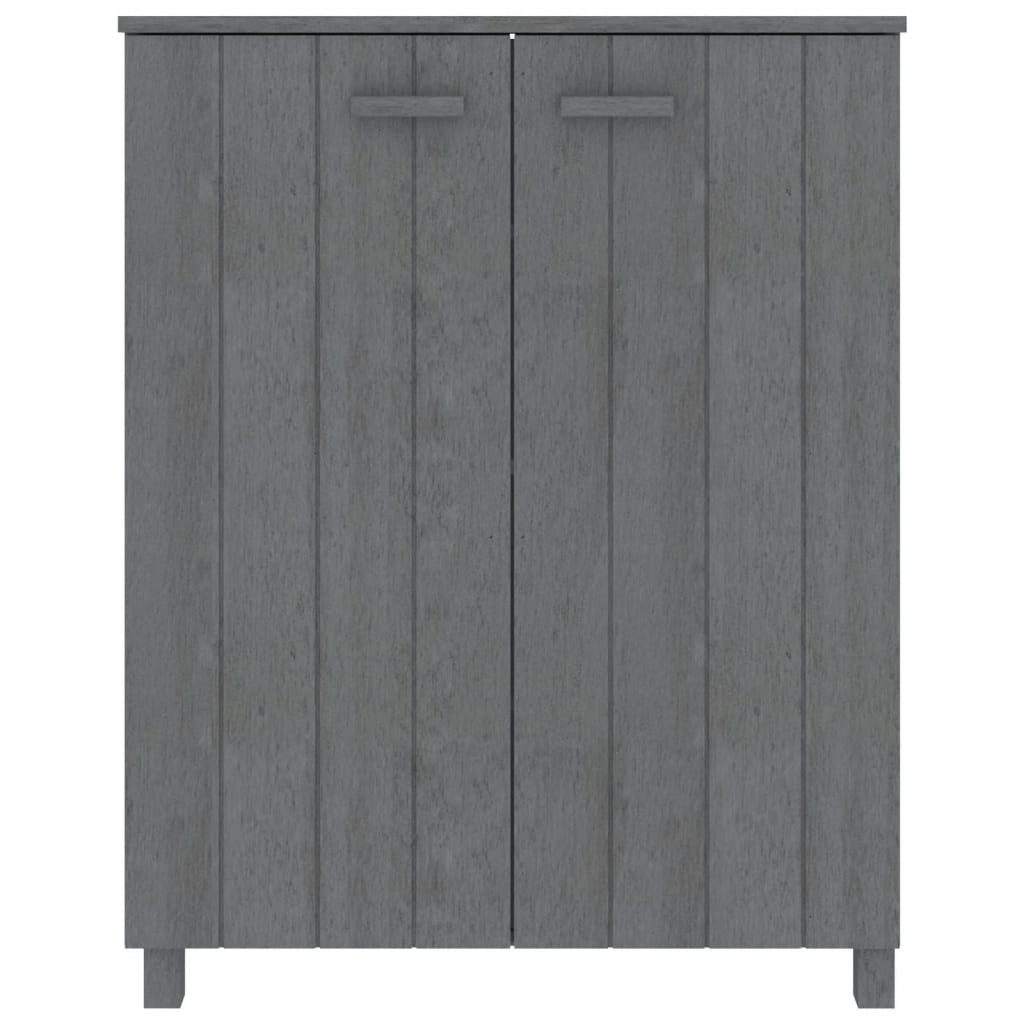 vidaXL Schuhregal Schuhschrank HAMAR Dunkelgrau 85x40x108 cm Massivholz Kiefer, 1-tlg.