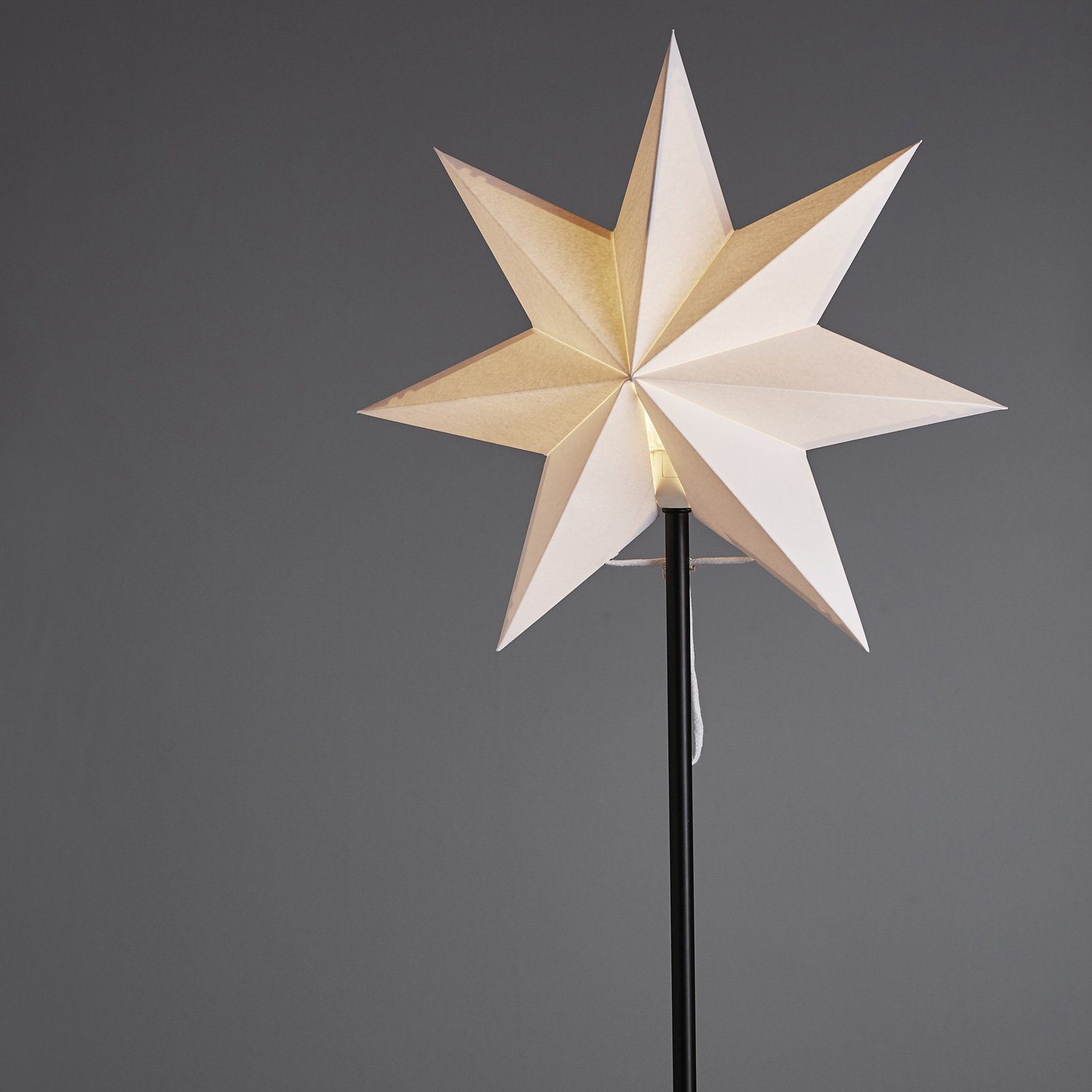 E14 2in1 Lampenschirm STAR LED Stern Papierstern 85cm Dekoleuchte TRADING Tischleuchte
