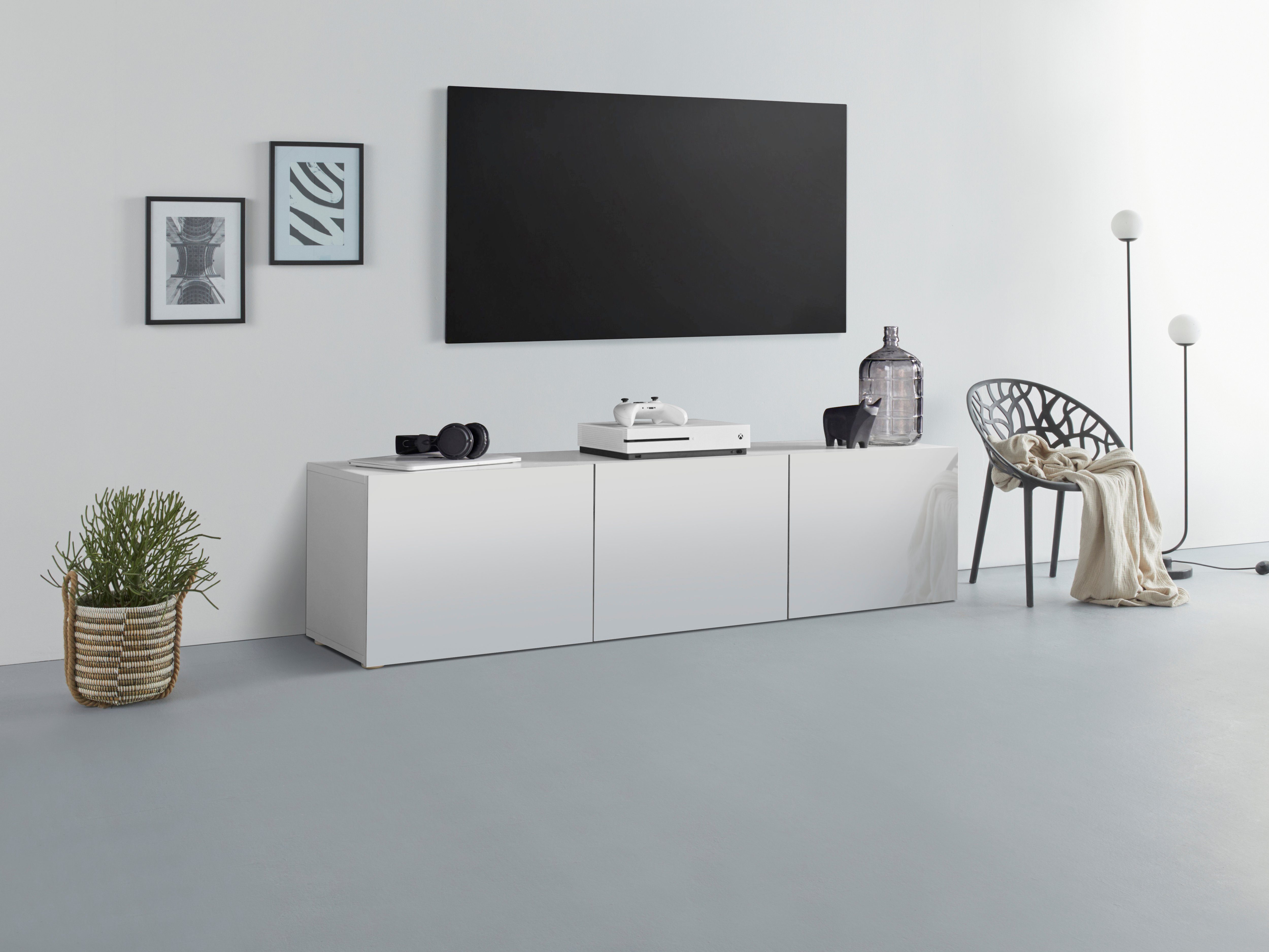 borchardt Möbel Lowboard Sophia, TV-Schrank mit 3 Türen, hängend oder stehend, Modernes TV-Board, Breite 139 cm, 3-türig