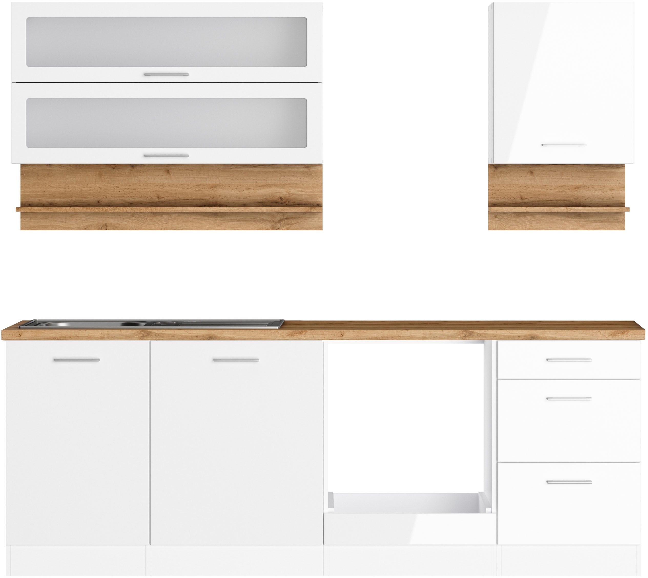 KOCHSTATION Küchenzeile KS-Milan, 220 cm breit, günstig online kaufen