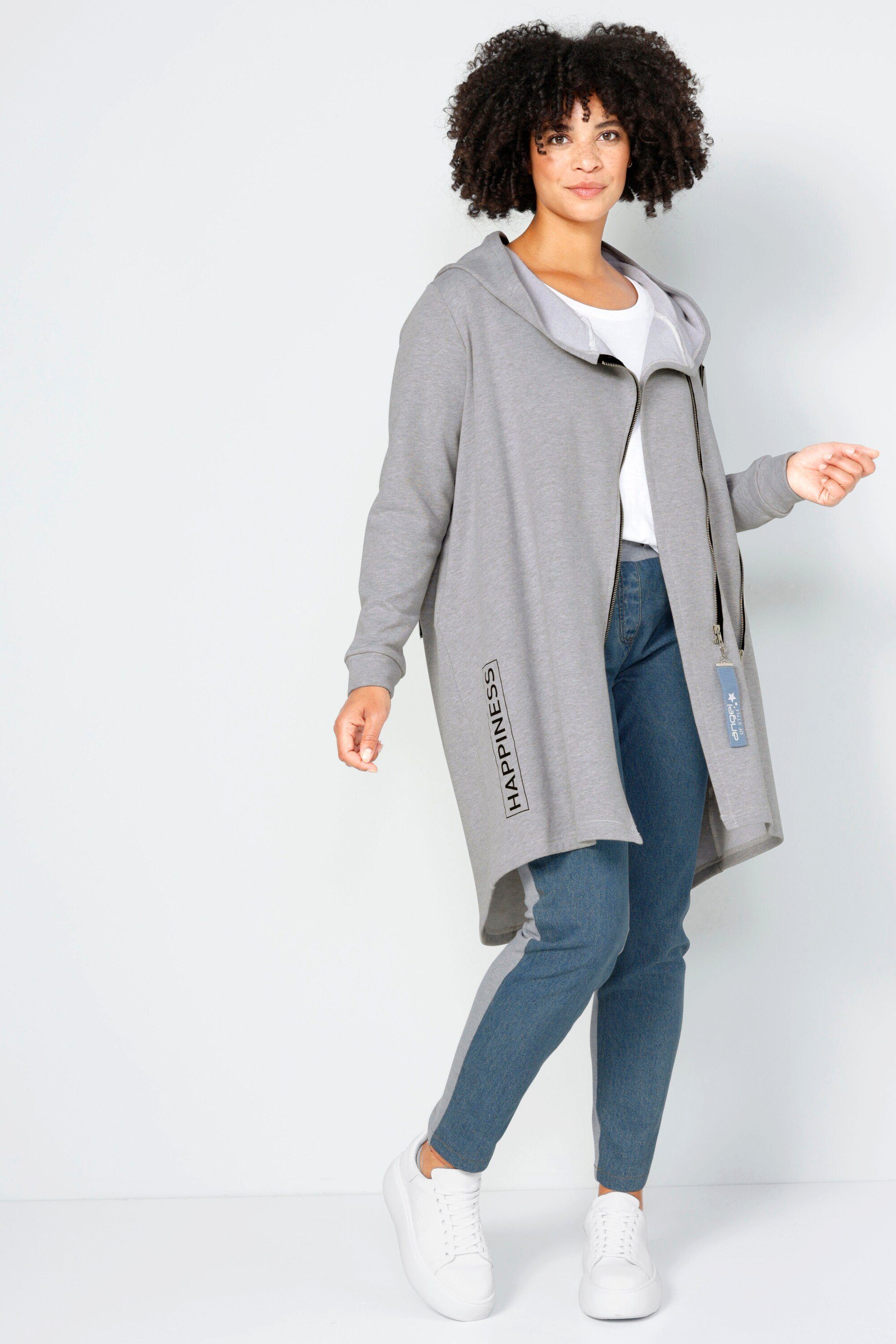 Angel of Style Sweatjacke Long-Sweatjacke oversized Doppelzipper