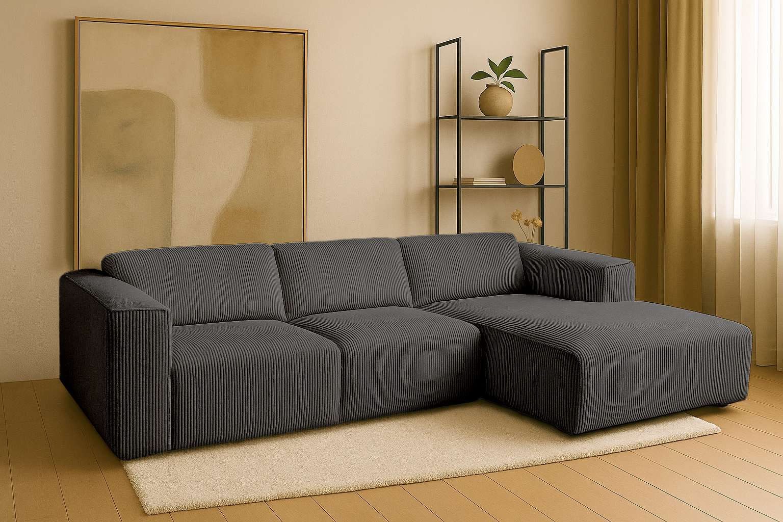andas Ecksofa Noord, L-Form, mit Kedernaht, günstig online kaufen
