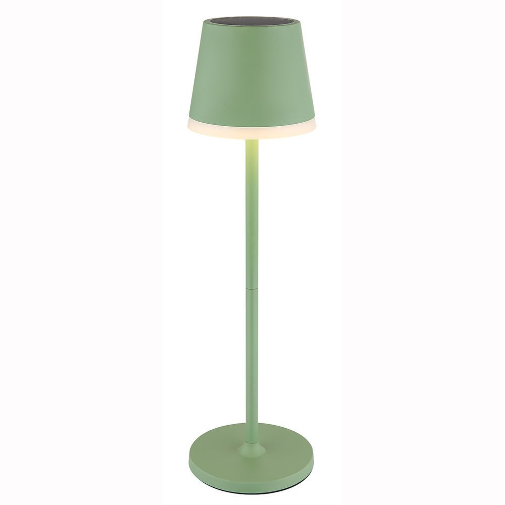 GLOBO LIGHTING LED Solarleuchte, LED-Leuchtmittel fest verbaut, Warmweiß, Solarlampe Tischleuchte Außenlampe LED Gartenlampe Balkonlampe blau H
