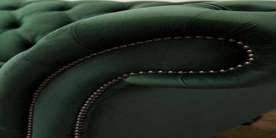 Xlmoebel Chesterfield-Sessel Grüner Samt-Sessel im eleganten Chesterfield-Design (1-St., Sofa 1,5 Sitzer), Hergestellt in Europa
