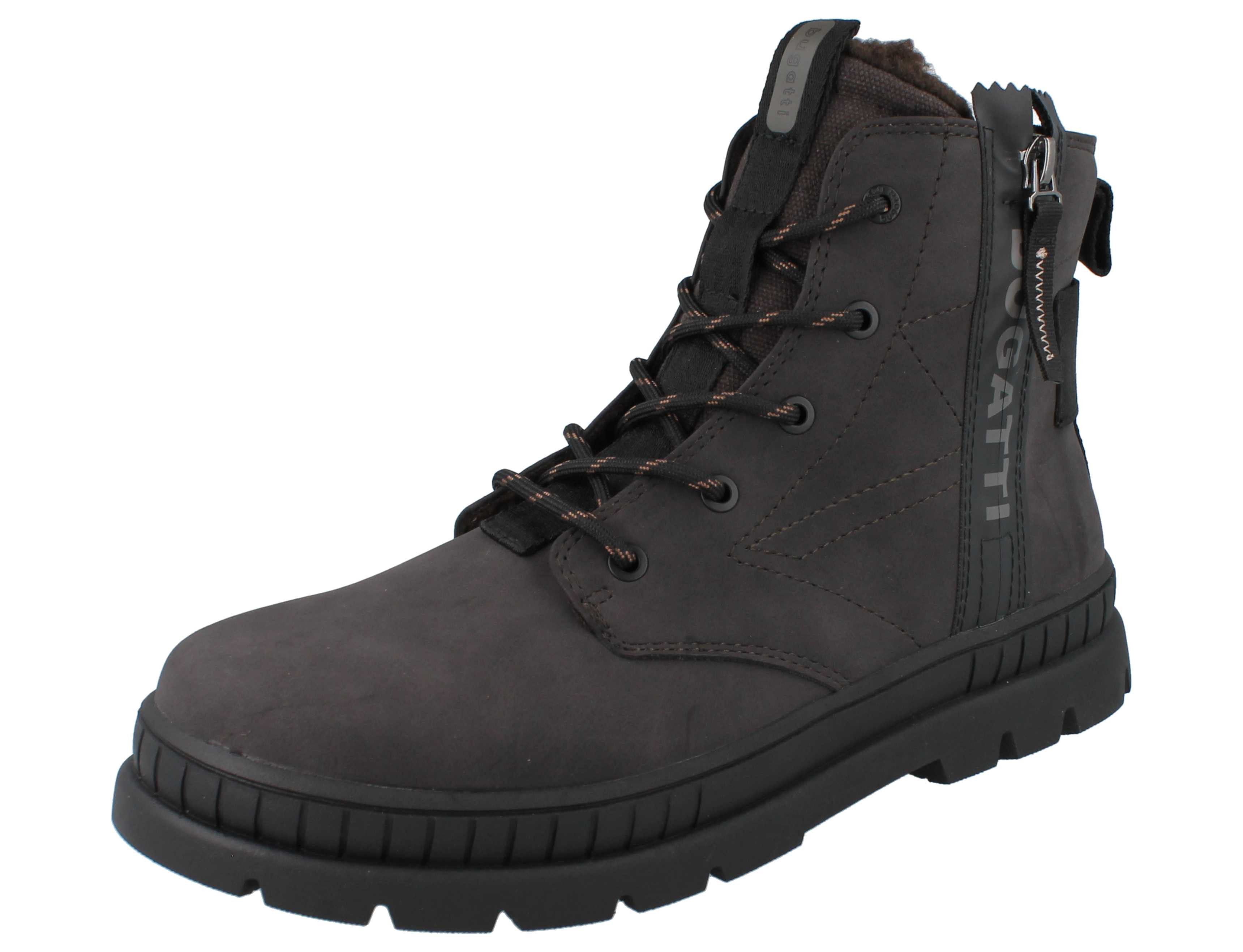 bugatti BUGATTI Herren Winterstiefel Warmfutter dunkelbraun Kunstleder - Winterstiefel