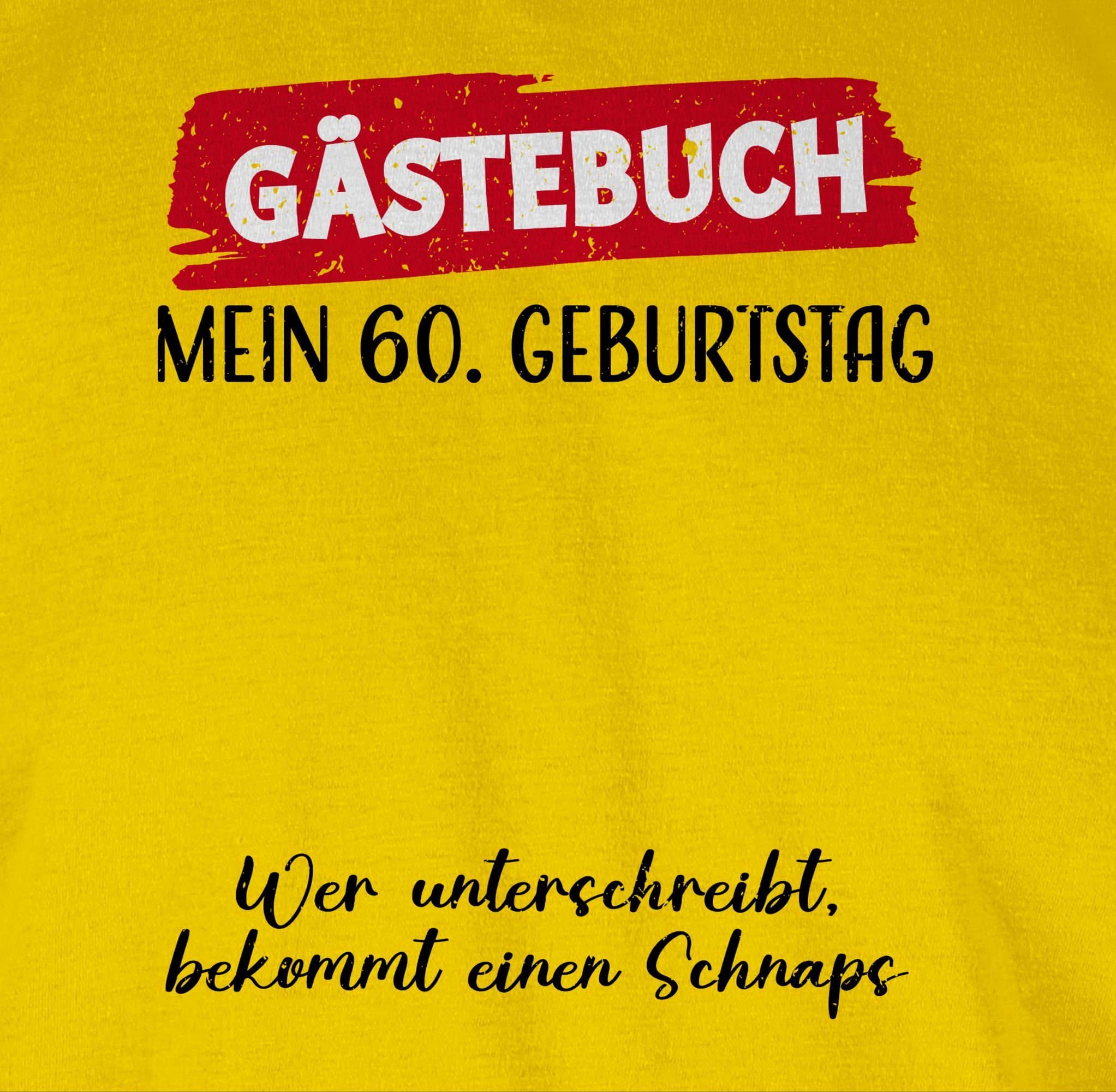 Geburtstag Gästebuch Gästeliste 2 60. Lustig Geburtstag Unterschrift - T-Shirt Gäste Shirtracer 60. Gelb