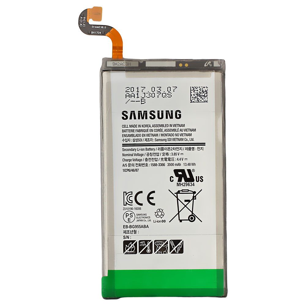 AccuCell Akku Original Samsung EB-BG955BBE für Galaxy S8+ SM-G955F Akku 3500 mAh (3,8 V)