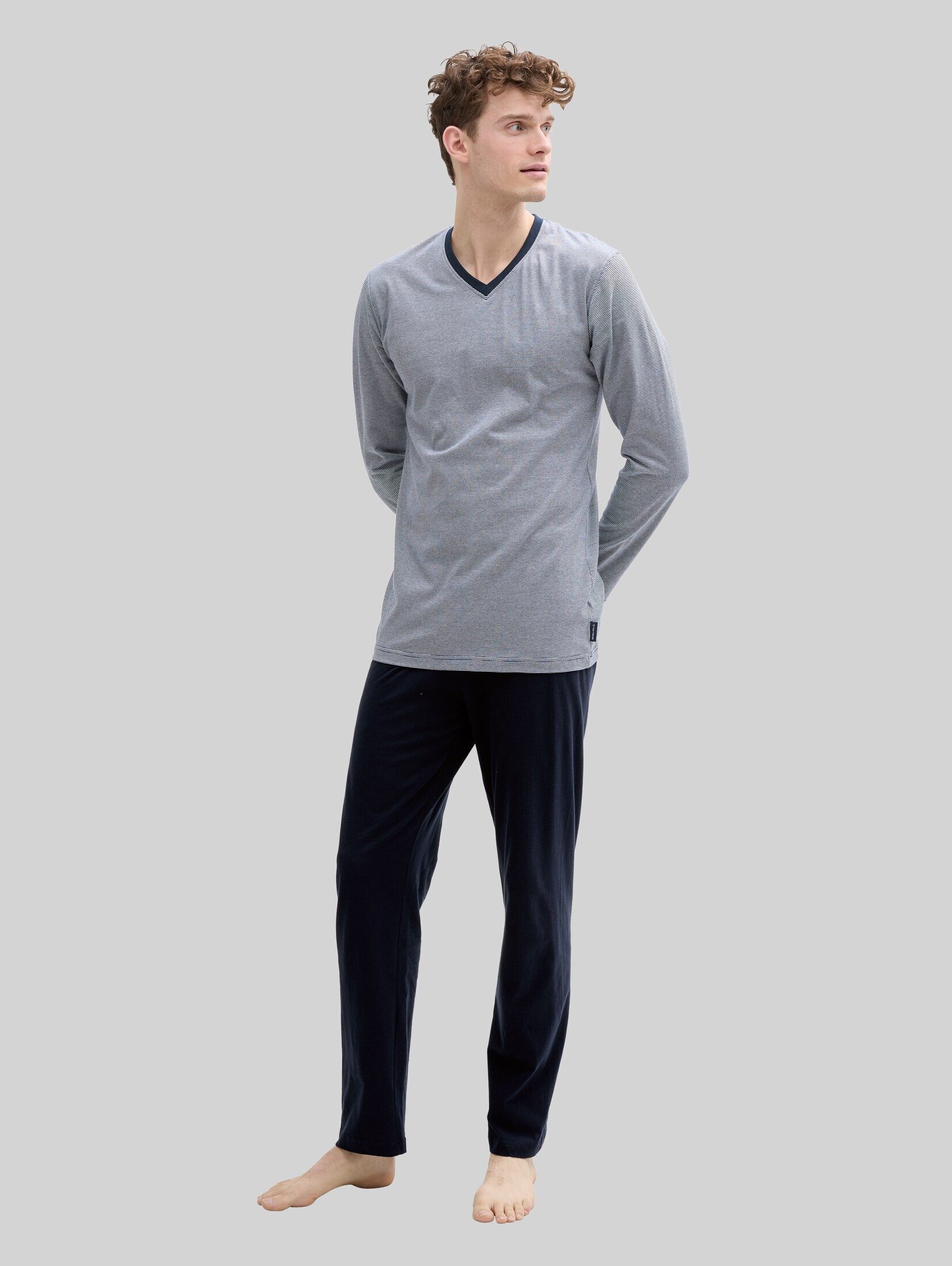 TOM TAILOR Pyjama Unterwäsche (2 tlg) Pyjama-Set aus Baumwolle