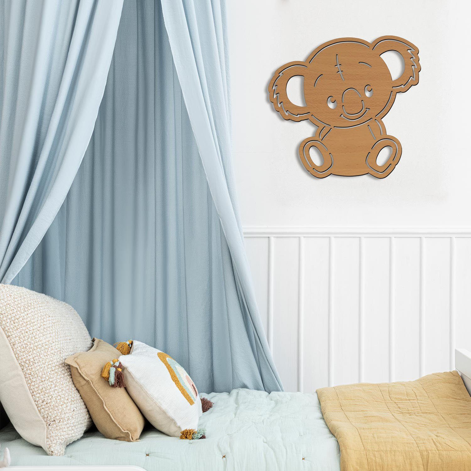 Nachtlicht Warmweiß Kinderzimmer Holz, I Nachtlicht Koala Wandlampe Bär Namofactur fest MDF integriert, Kinder LED LED