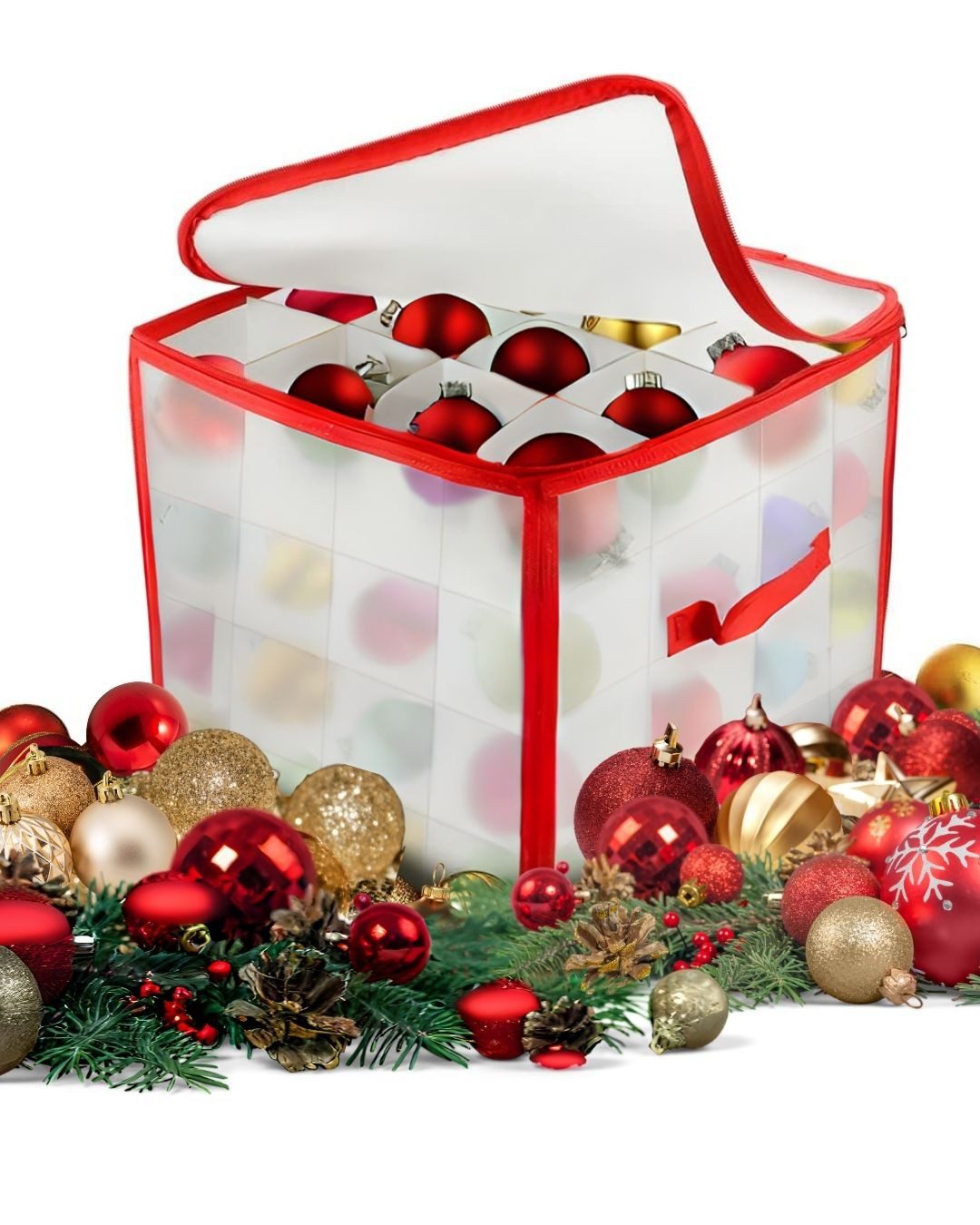 Close Up Dekoobjekt Aufbewahrungsbox für Christbaumkugeln Rot 64