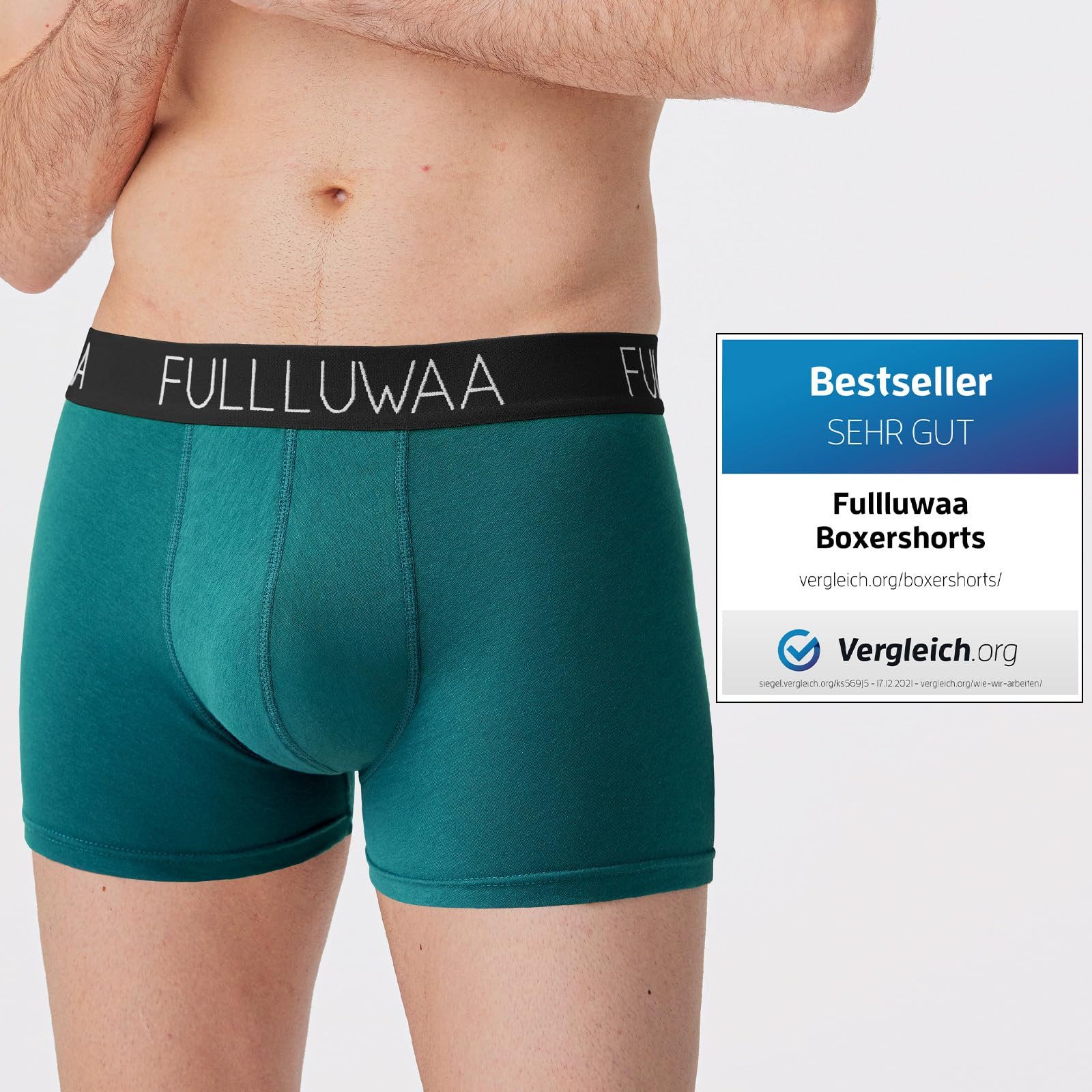 Fullluwaa Boxershorts Herren Boxershorts 12er Pack – Bequeme Unterhosen (12-St) aus elastischer Baumwolle mit perfekter Passform und Komfortbund
