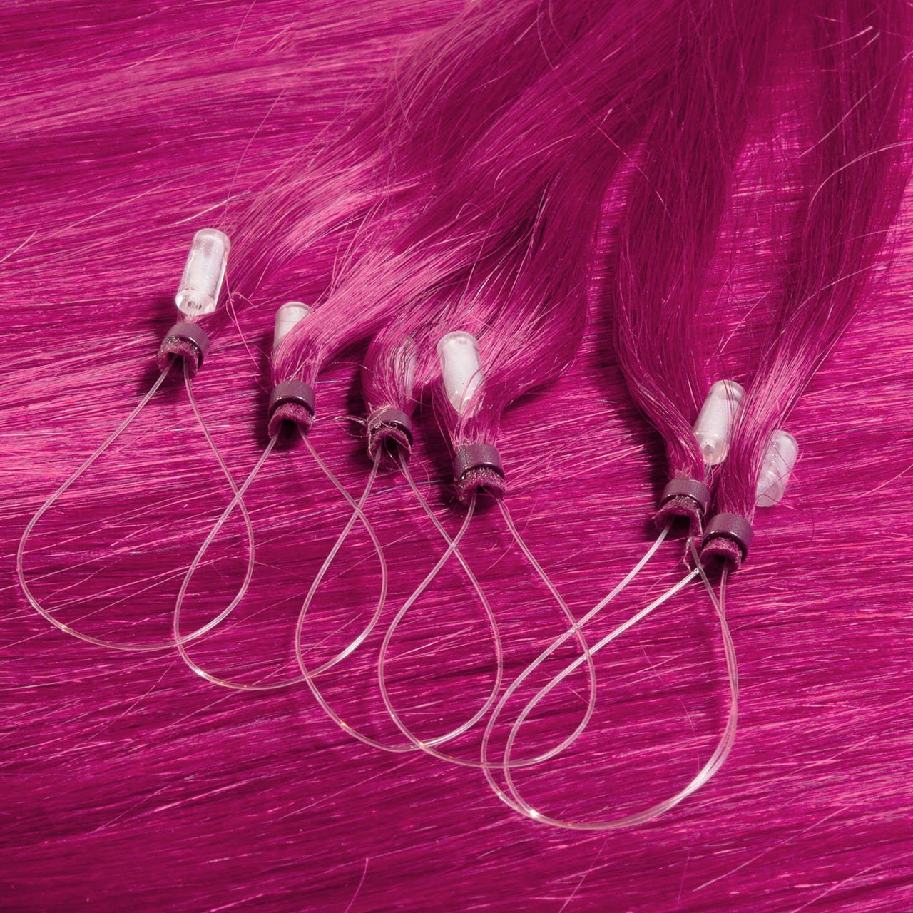 Microring 50cm hair2heart Extensions Premium Echthaar-Extension #Pink