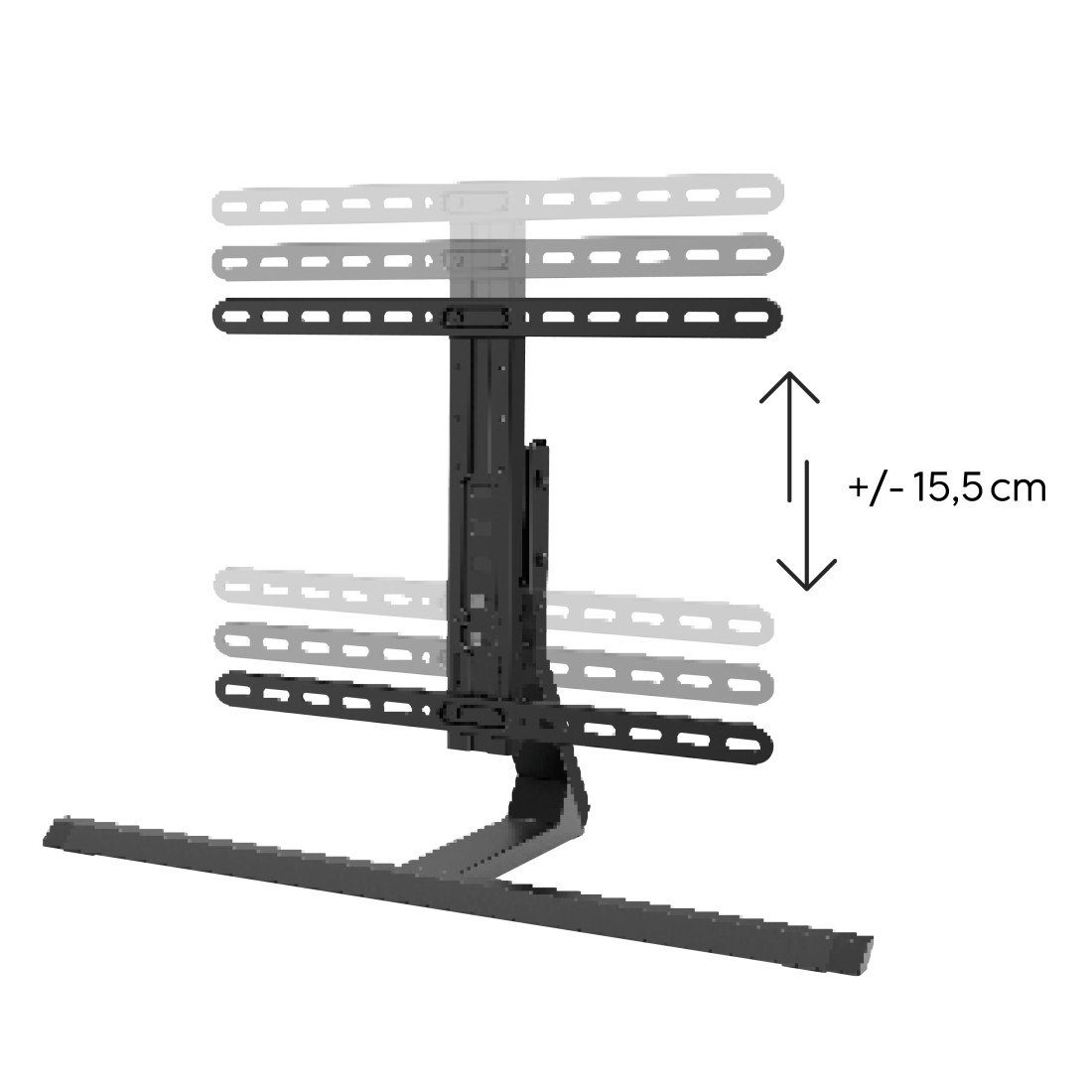 Hama TV-Standfuß TV Standfuß, schwenkbar, neigbar, höhenverstellbar, 165 cm, 65 Zoll, (bis 65 Zoll, TV Ständer, 40 Kg, Metall, Schwarz)